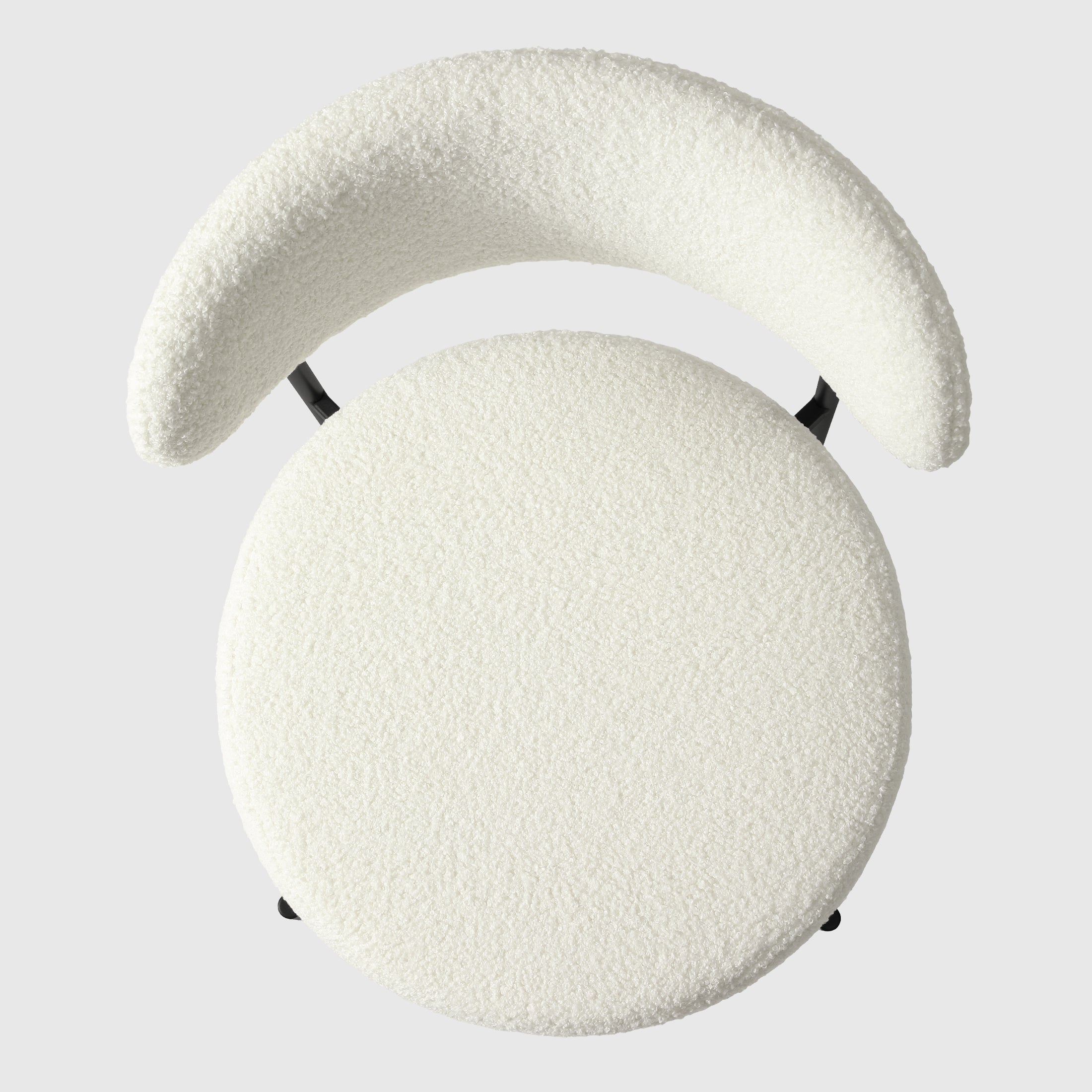 Celine Mid-Century Modern Upholstered Sherpa Round Dining Chairs (Set of 4)