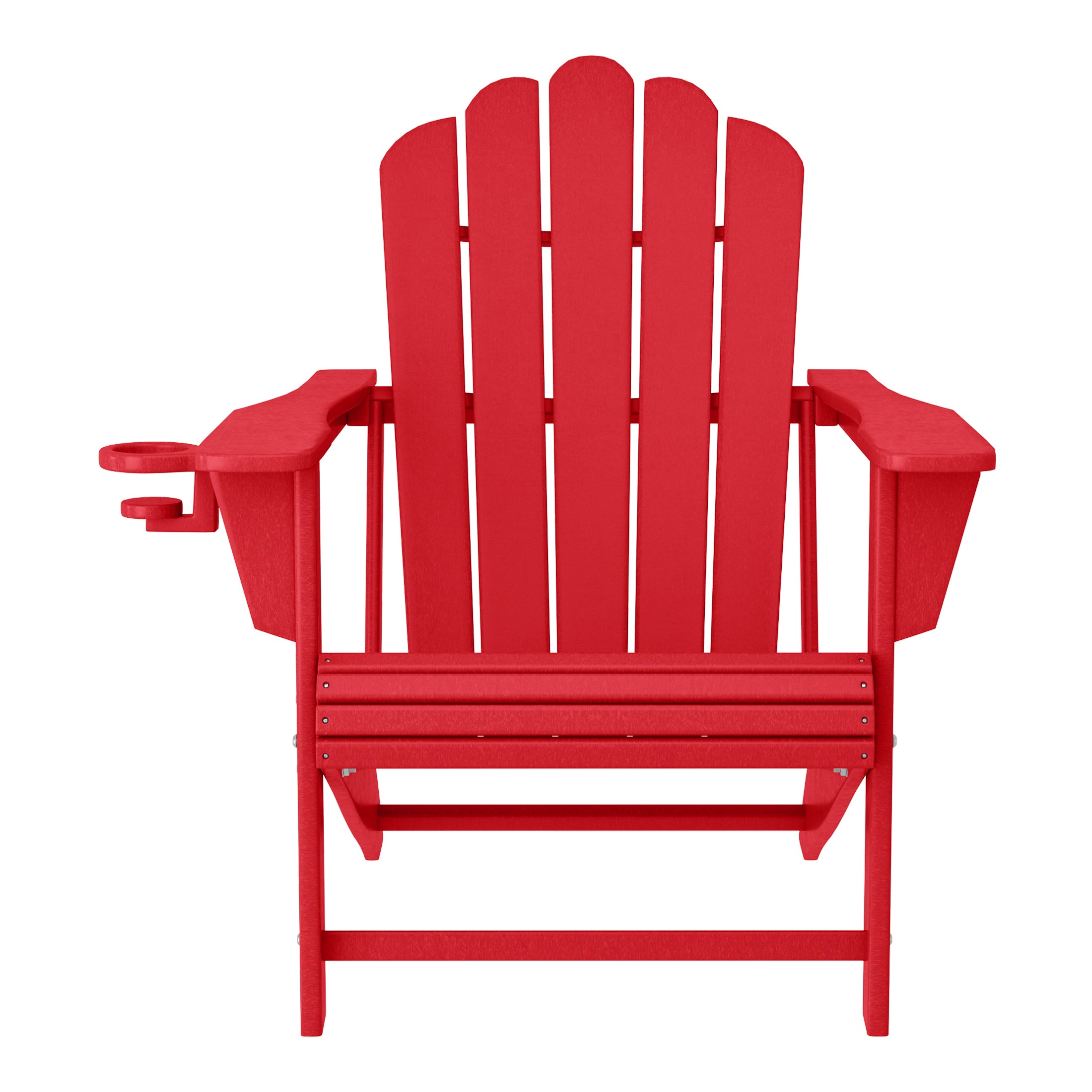 Lakeview 3-Piece Outdoor Patio HDPE Adirondack Chair With Cup Holder and Table Set