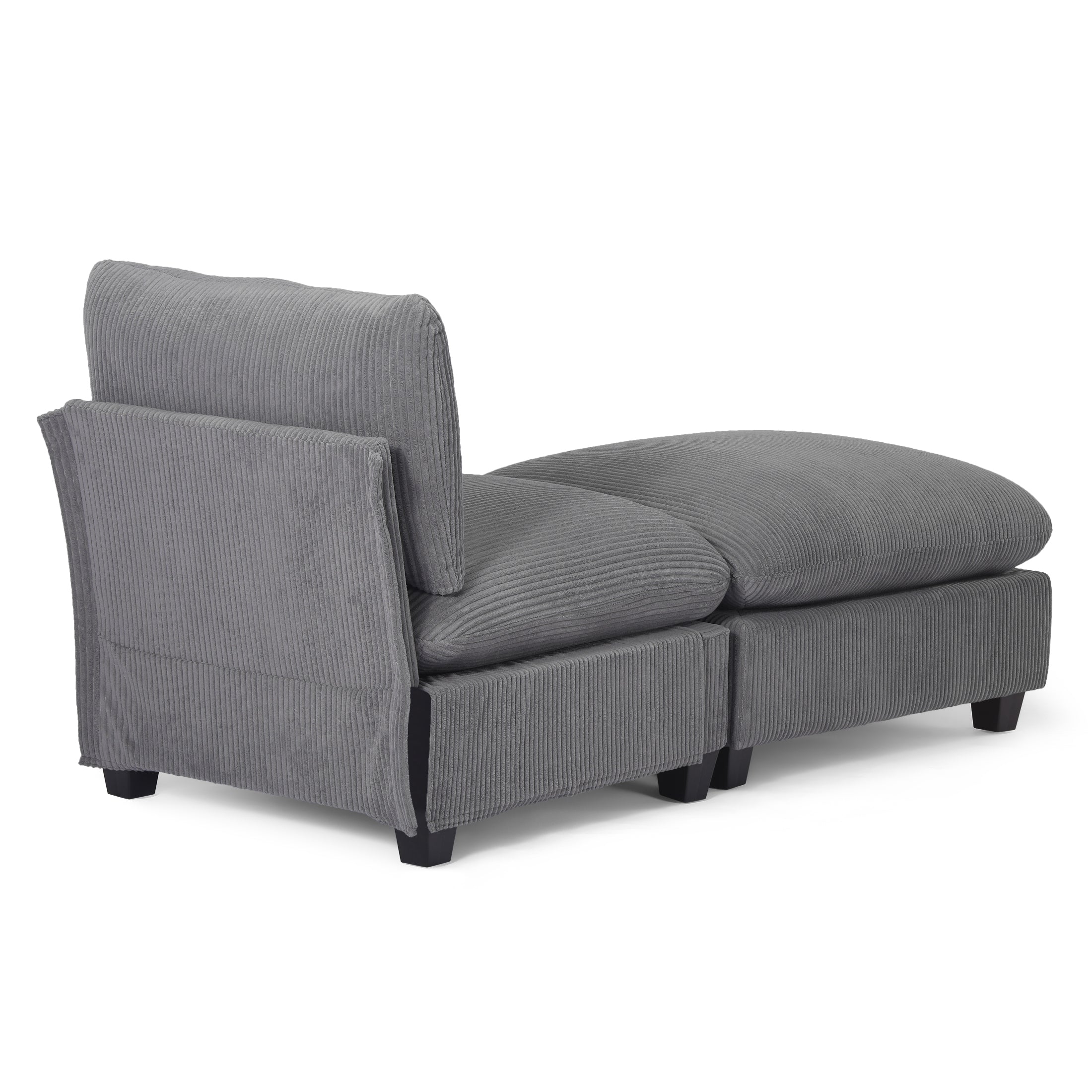 Ava 68.5" Corduroy Upholstered Indoor Chaise Lounge Chair