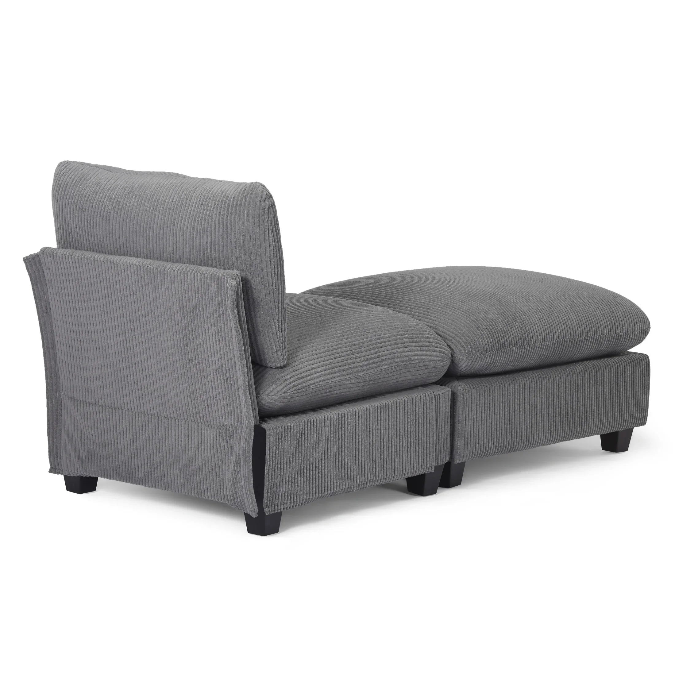 Ava 68.5" Corduroy Upholstered Indoor Chaise Lounge Chair