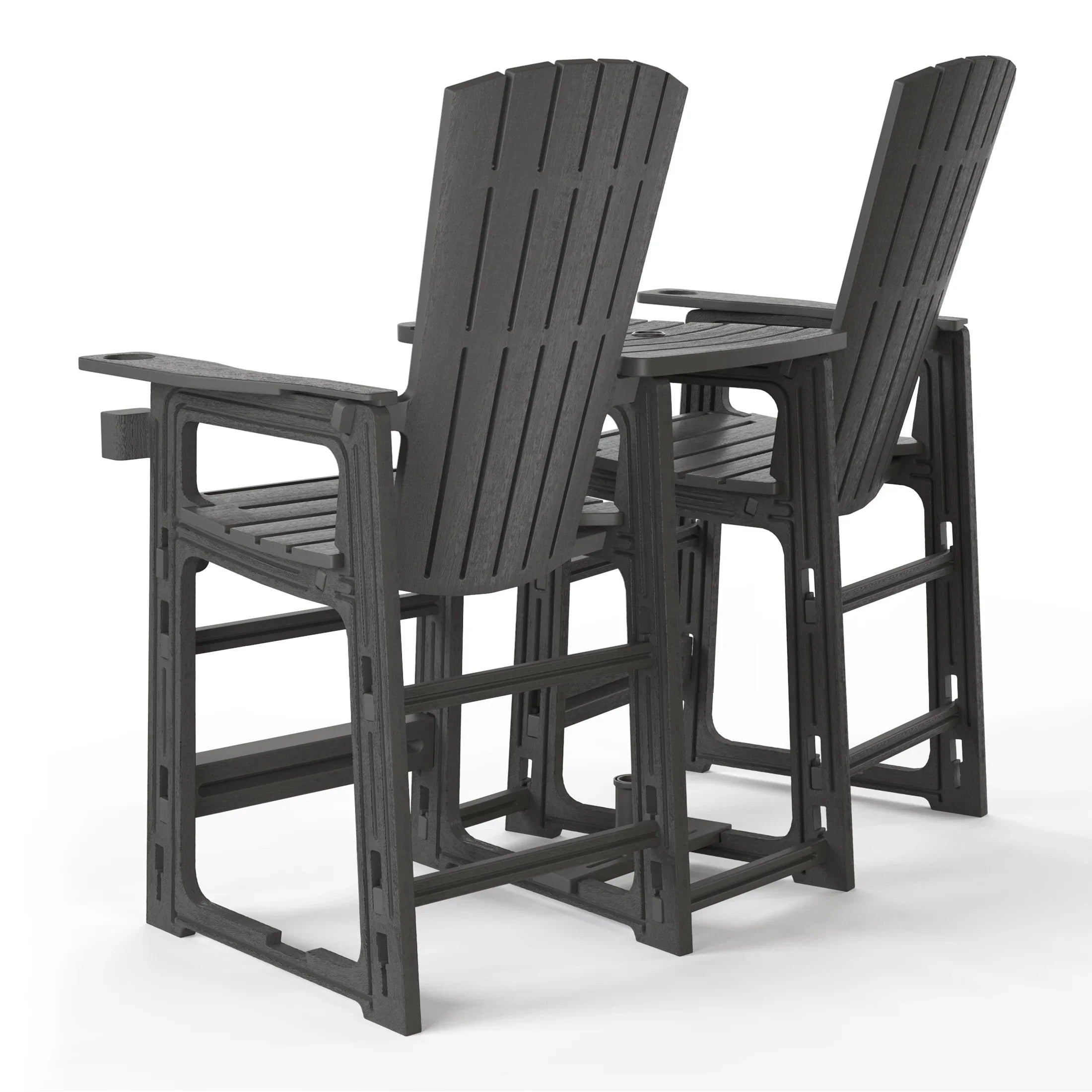 Cayman Outdoor Tall Adirondack Chairs With Connecting Table Tray (Set of 2)