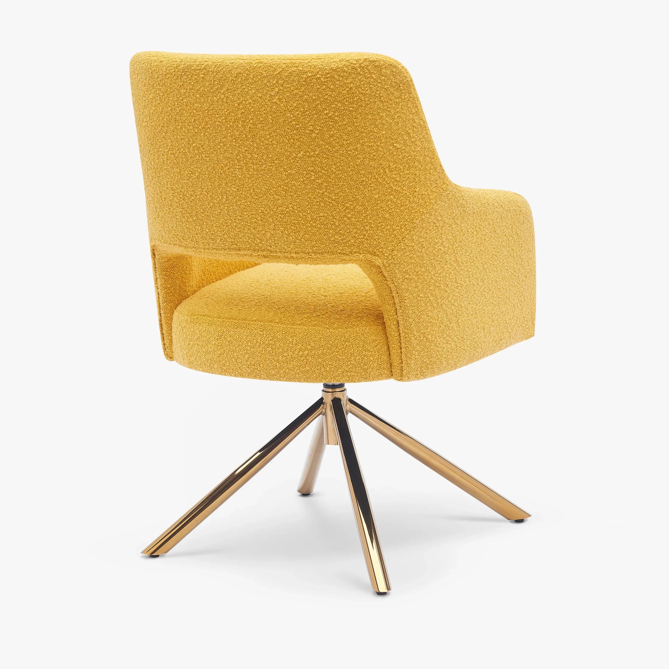 Amélie Mid-Century Modern Wide Boucle Swivel Vanity Chair