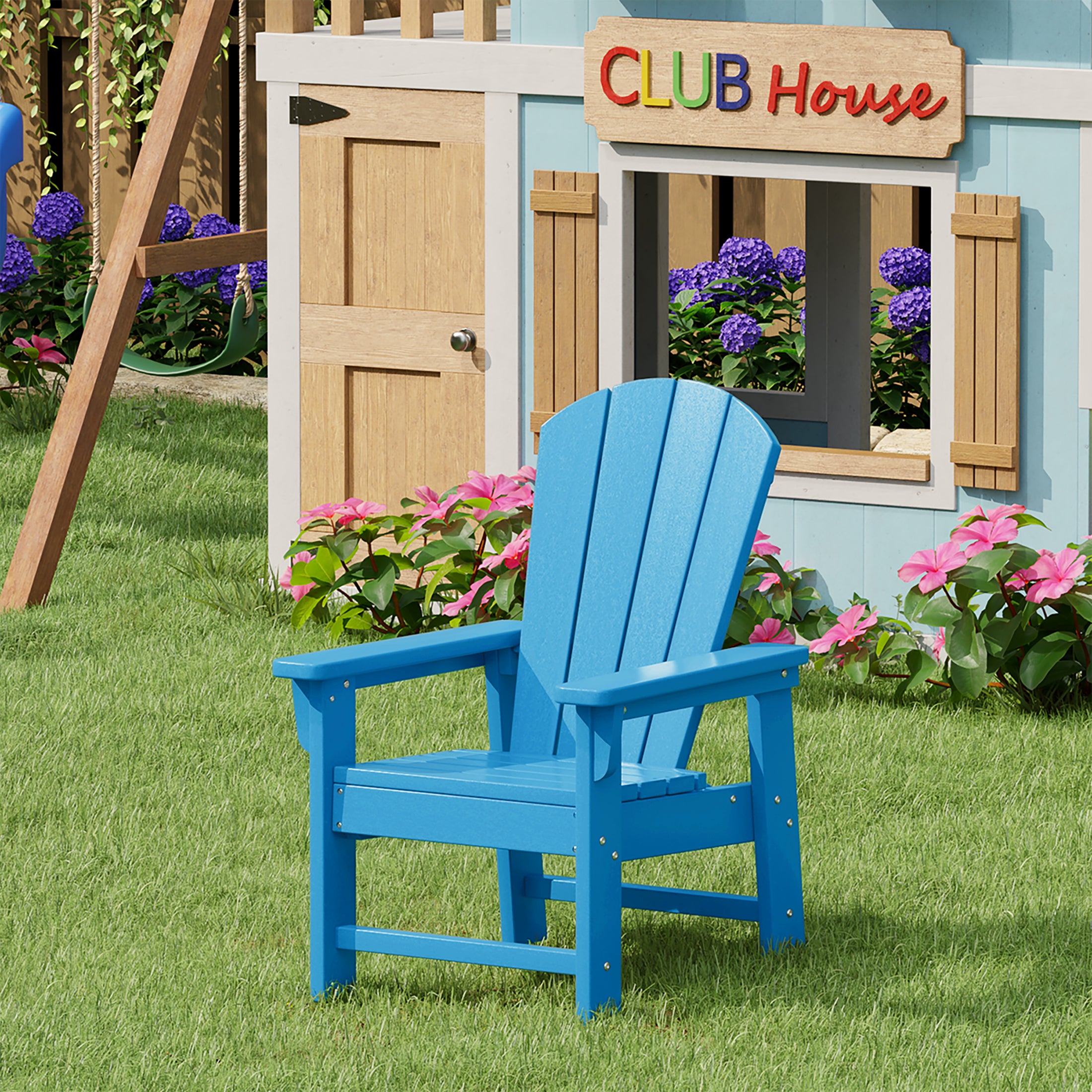 Paradise Kids Outdoor HDPE Adirondack Plastic Patio Chair