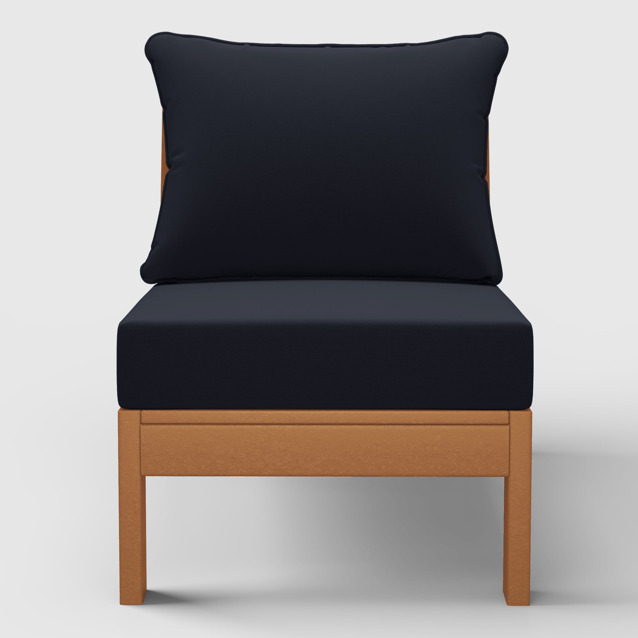 Portsmouth Outdoor HDPE Deep Seating Modular Armless Patio Chair with Patio Cushions