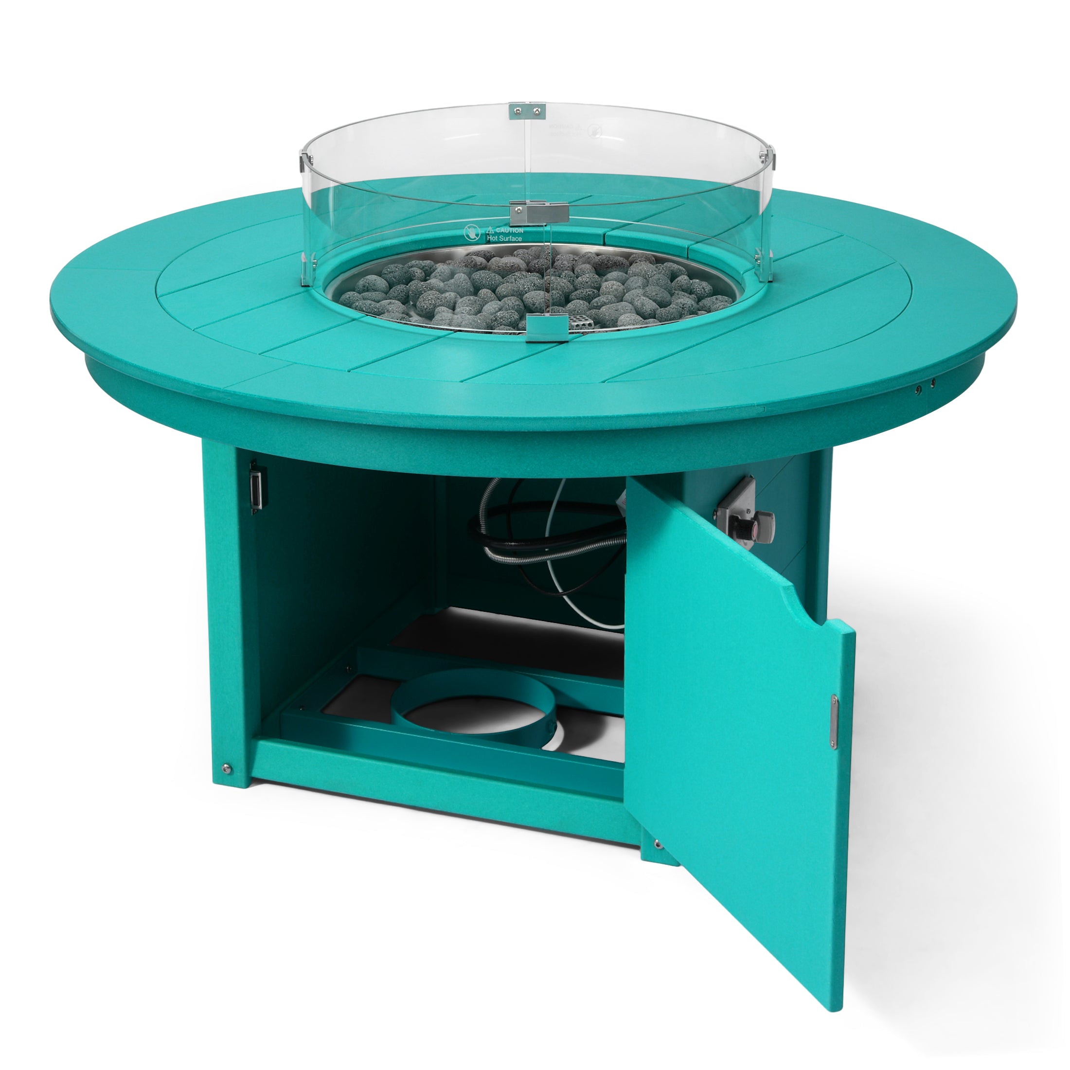 Sol 47" Modern Outdoor 55,000 BTU Patio Propane Round Fire Pit Table