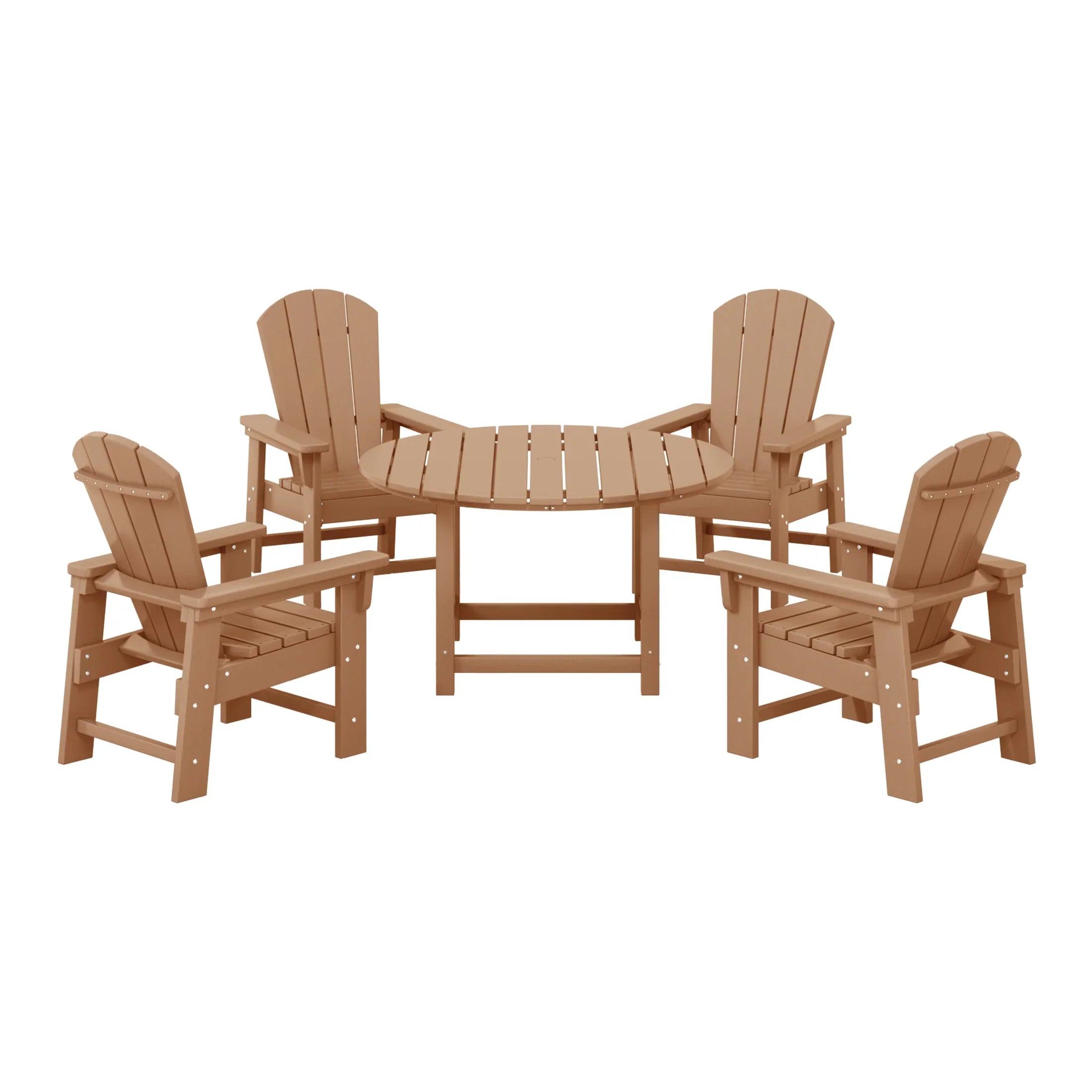 Paradise Kids 5-Piece HDPE Outdoor Patio Round Dining Table and Chairs Set