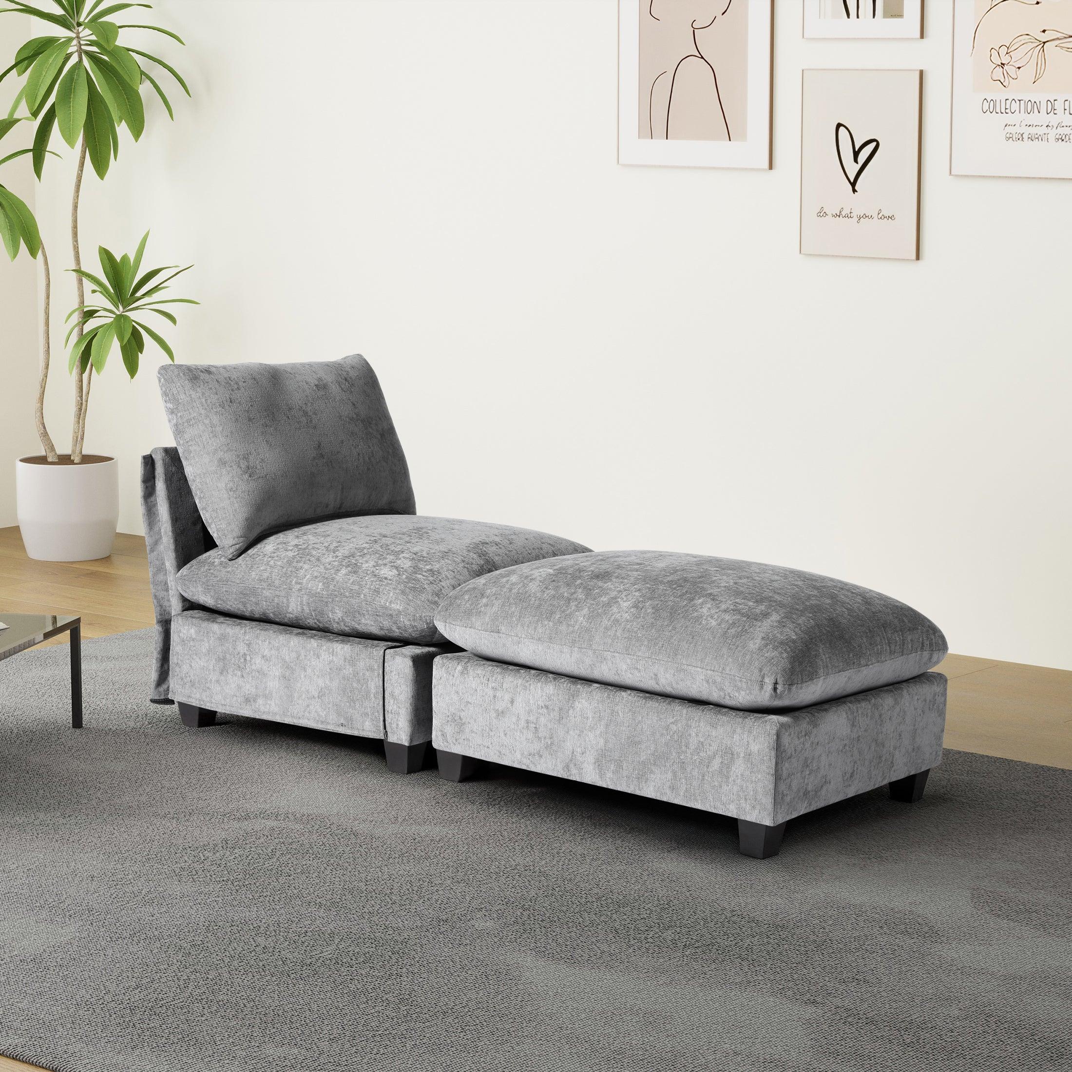 Springfield 68.5" Chenille Upholstered Indoor Chaise Lounge Chair