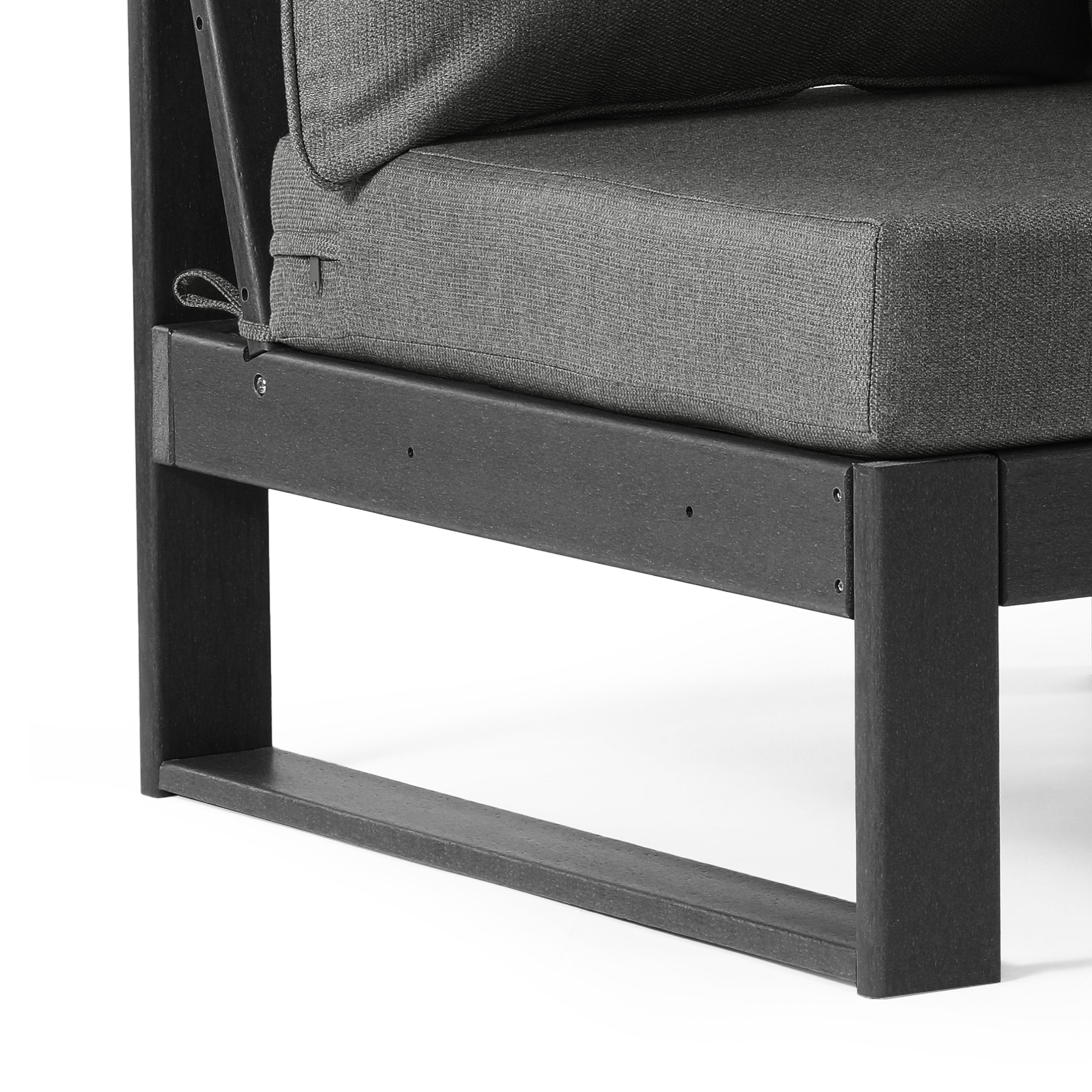 Rockaway Outdoor HDPE Sectional Armless Chair with Water-Proof Patio Cushions