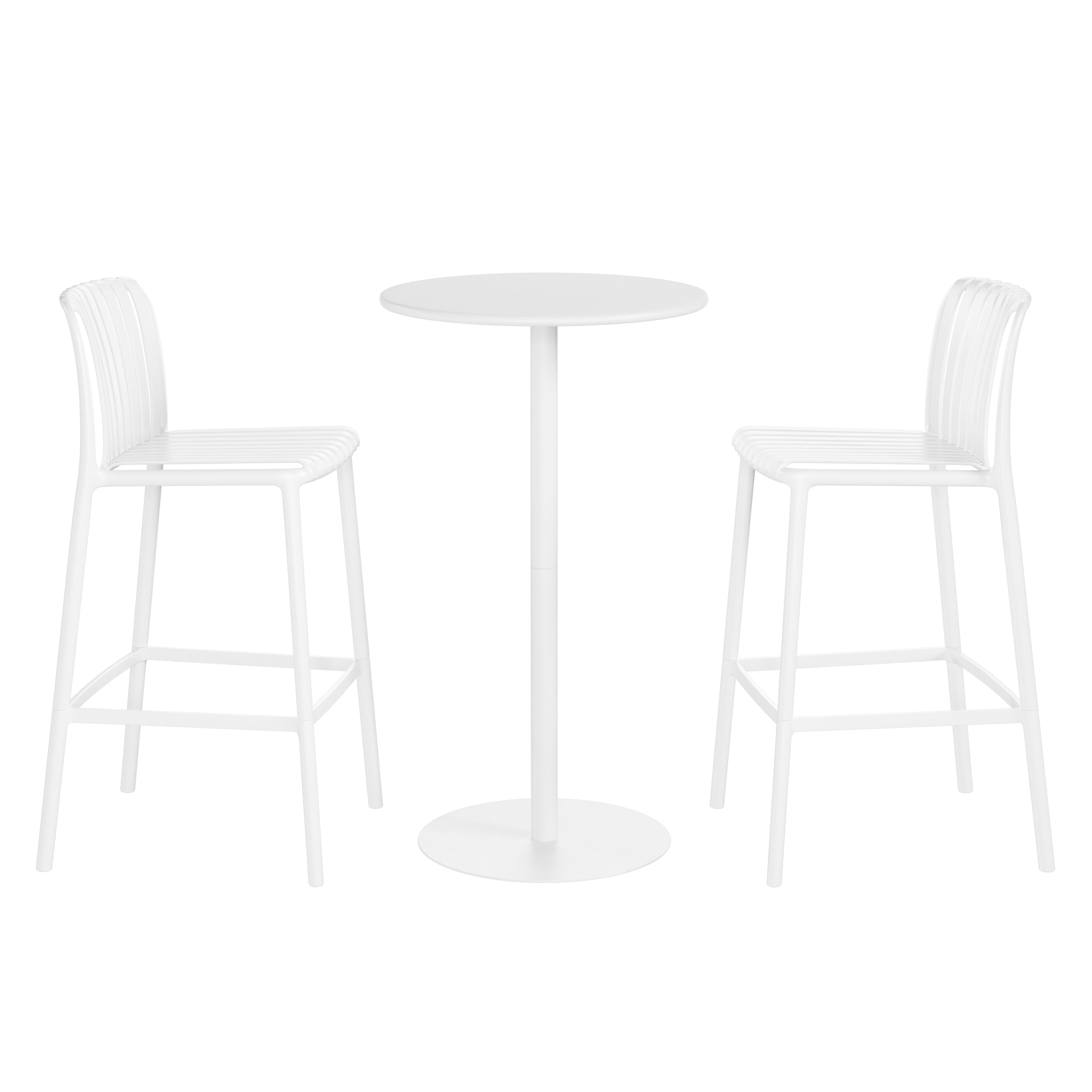 Sunshine 3-Piece Patio Adjustable Bar Table with Stackable Patio Bar Stools