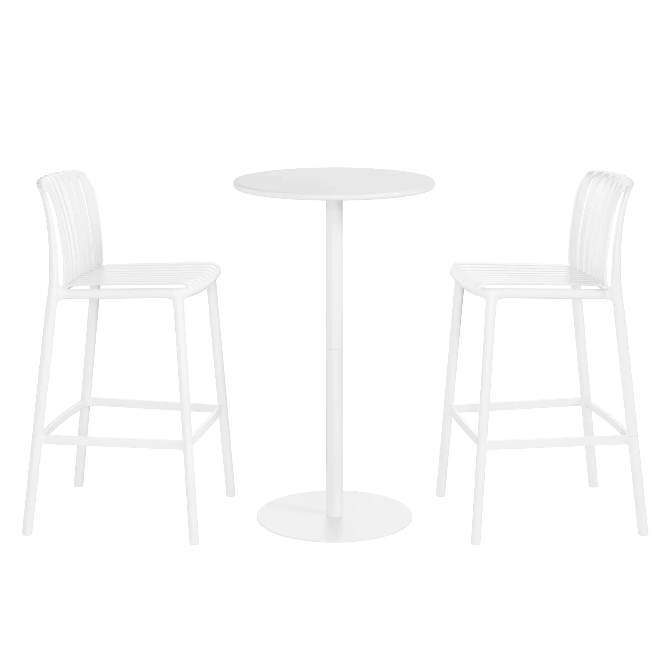 Sunshine 3-Piece Patio Adjustable Bar Table with Stackable Patio Bar Stools