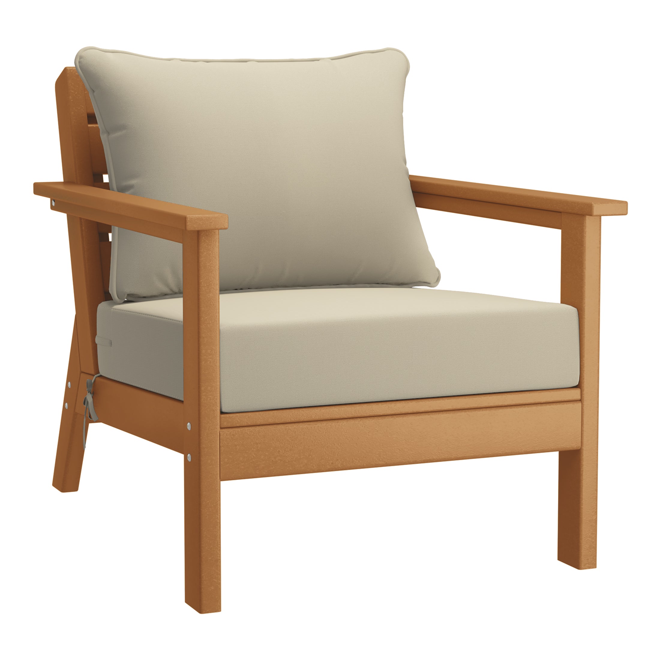 Portsmouth Outdoor Modern HDPE Patio Club Chairs with Deep Seat Cushions (Set of 2)