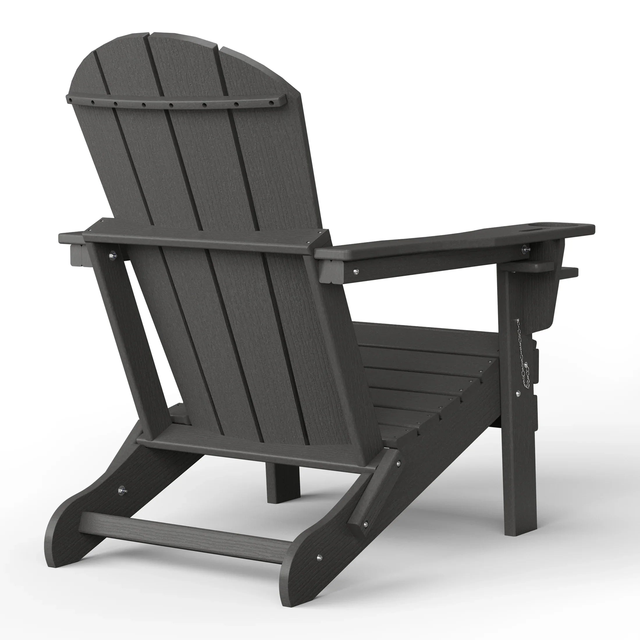 Rockport Outdoor Patio HDPE Resin Folding Adirondack Chairs With Cup Holder and Phone Holder (Set of Two)