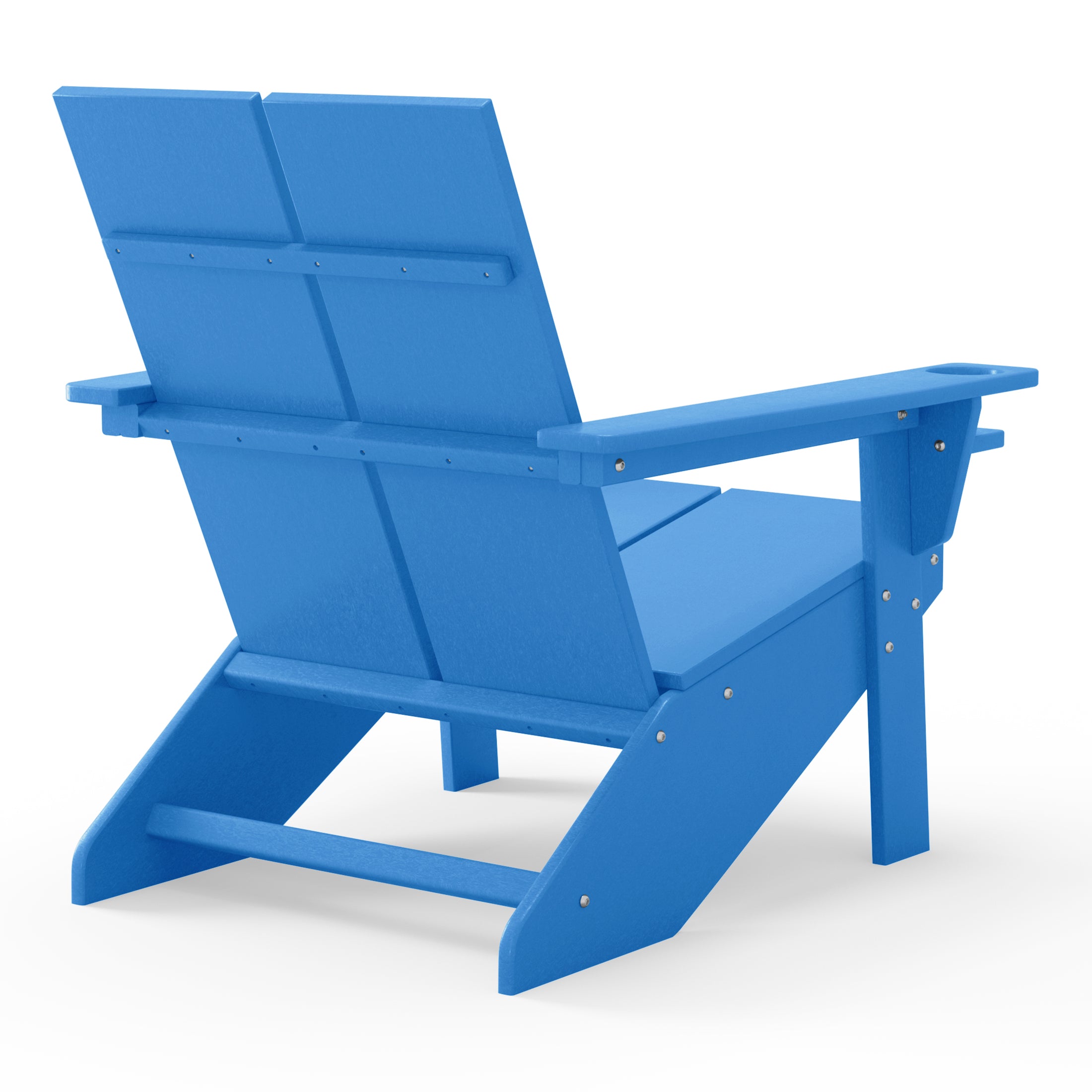 Seaview Outdoor HDPE Modern Adirondack Chair with Cup Holder (Set of 4)
