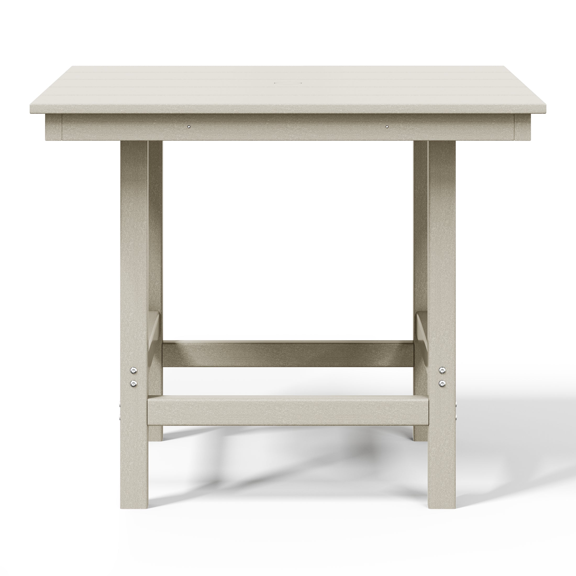 Palms Outdoor HDPE 36" Square Patio Dining Table with Umbrella Hole