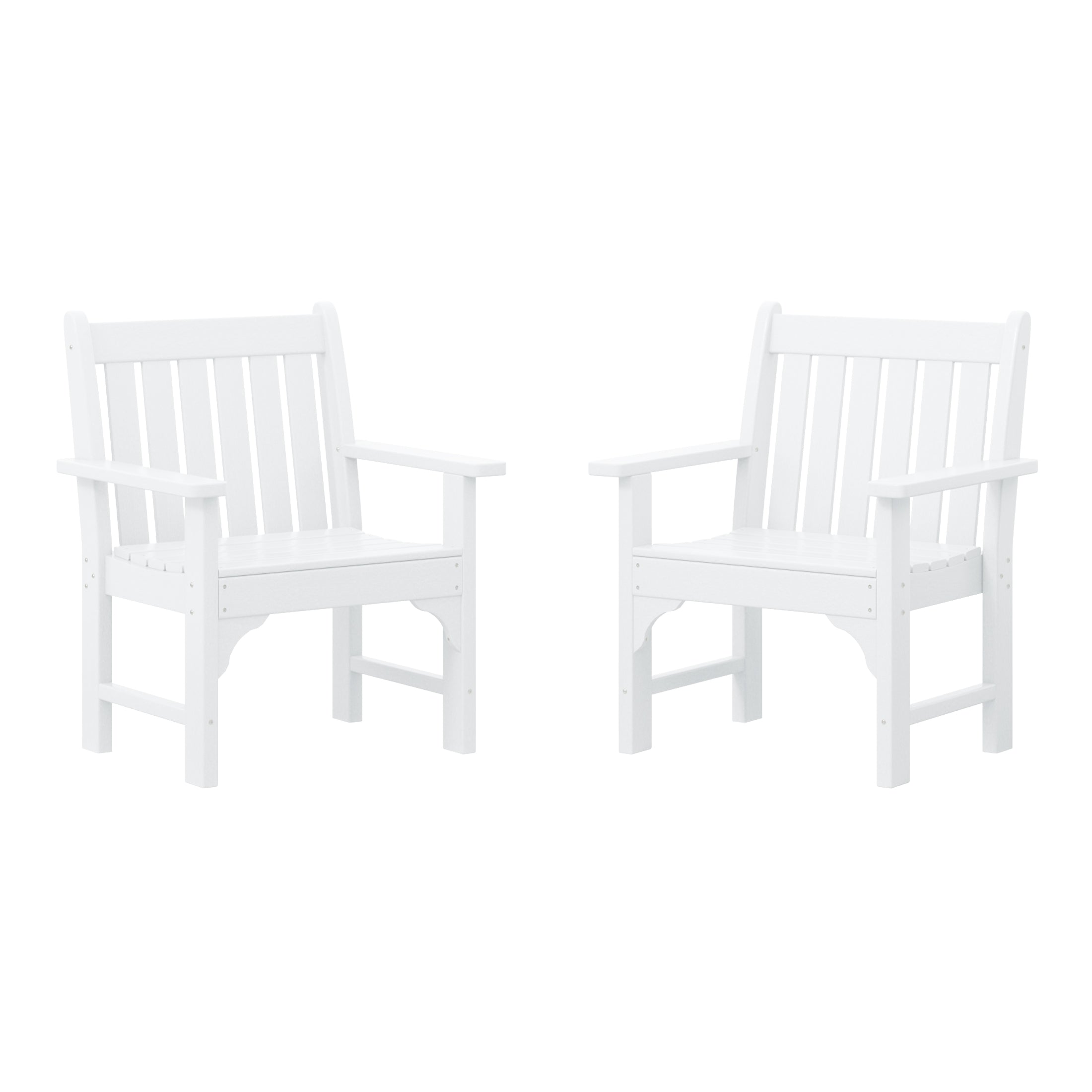 Paradise Outdoor Patio HDPE Adirondack Dining Arm Chairs (Set of 2)