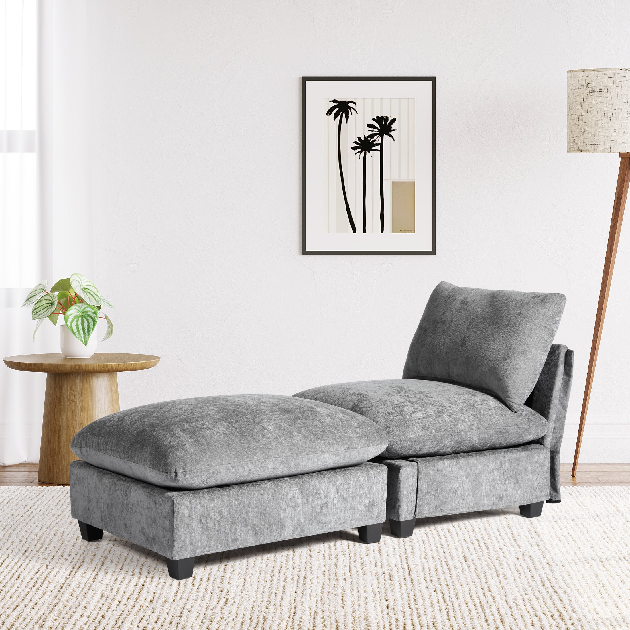 Springfield 68.5" Chenille Upholstered Indoor Chaise Lounge Chair