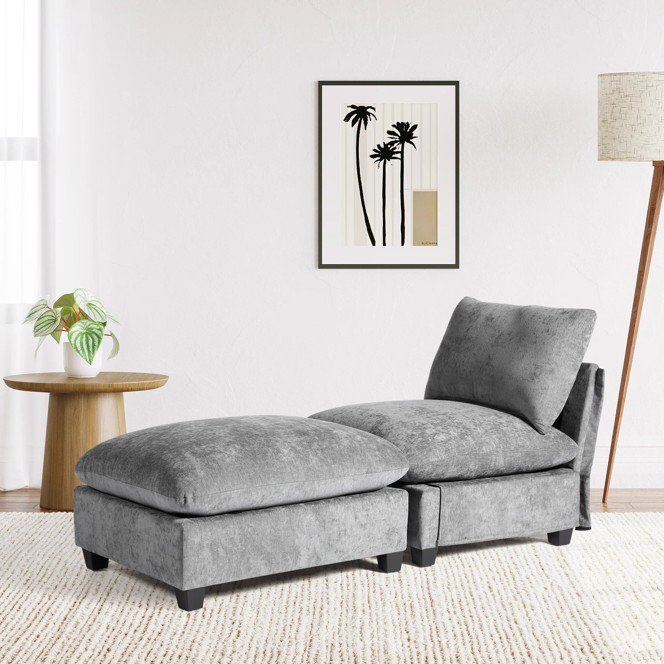 Springfield 68.5" Chenille Upholstered Indoor Chaise Lounge Chair