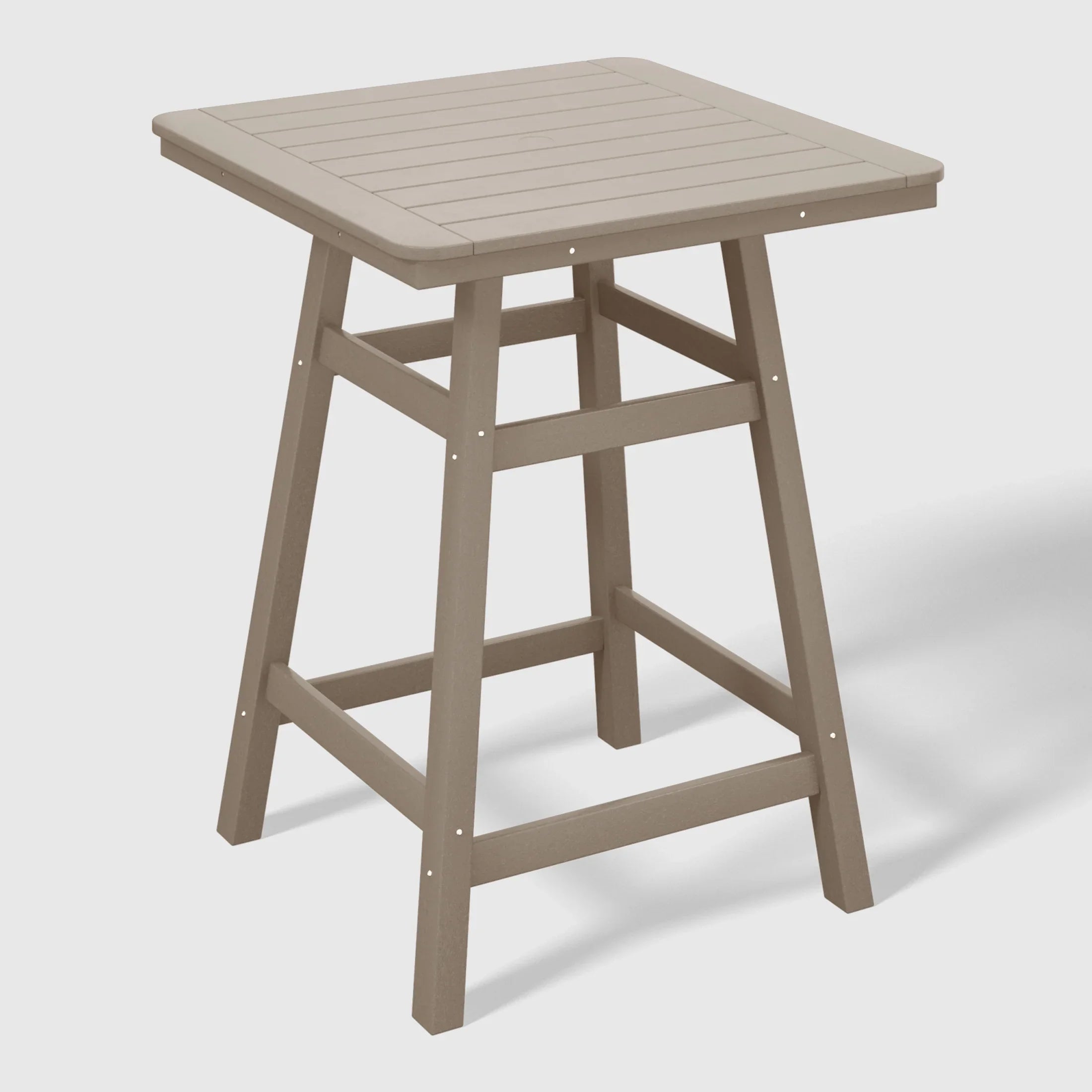Paradise 30" Square Outdoor Patio Counter High Bistro Bar Table With Umbrella Hole