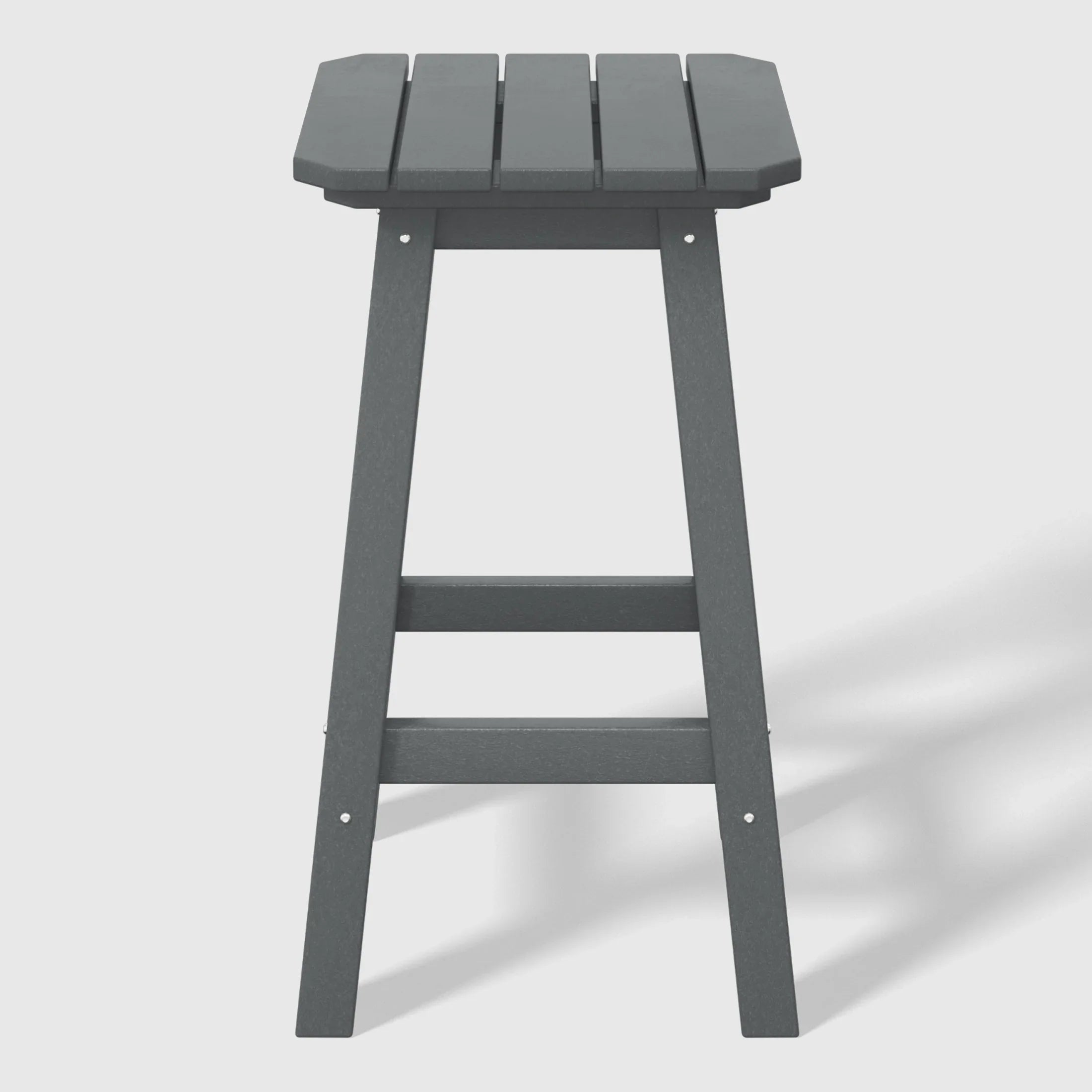 Paradise 24" HDPE Outdoor Patio Counter High Backless Square Bar Stools Set of Three