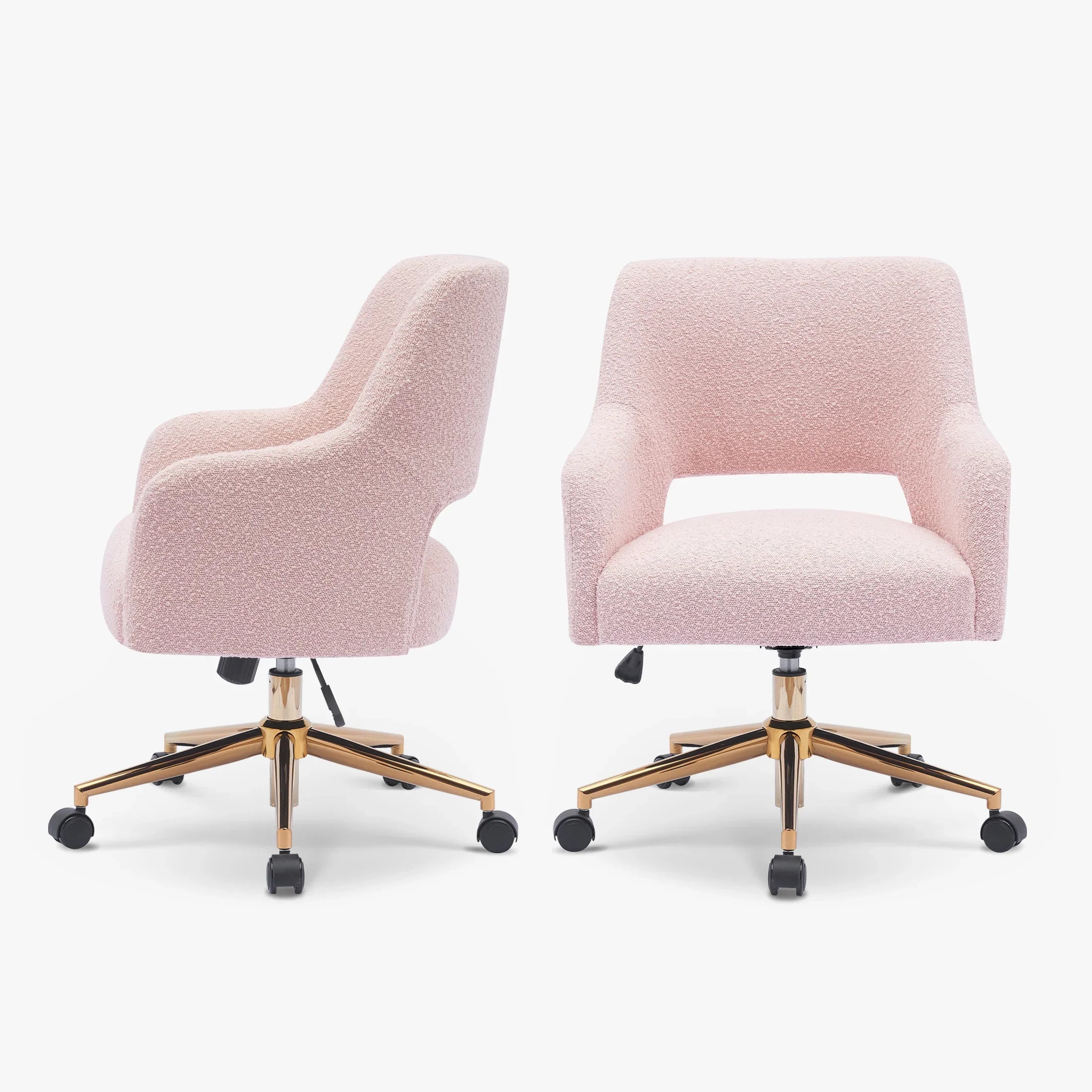 Amélie Mid-Century Modern Swivel Office Vanity Chair with Wheels
