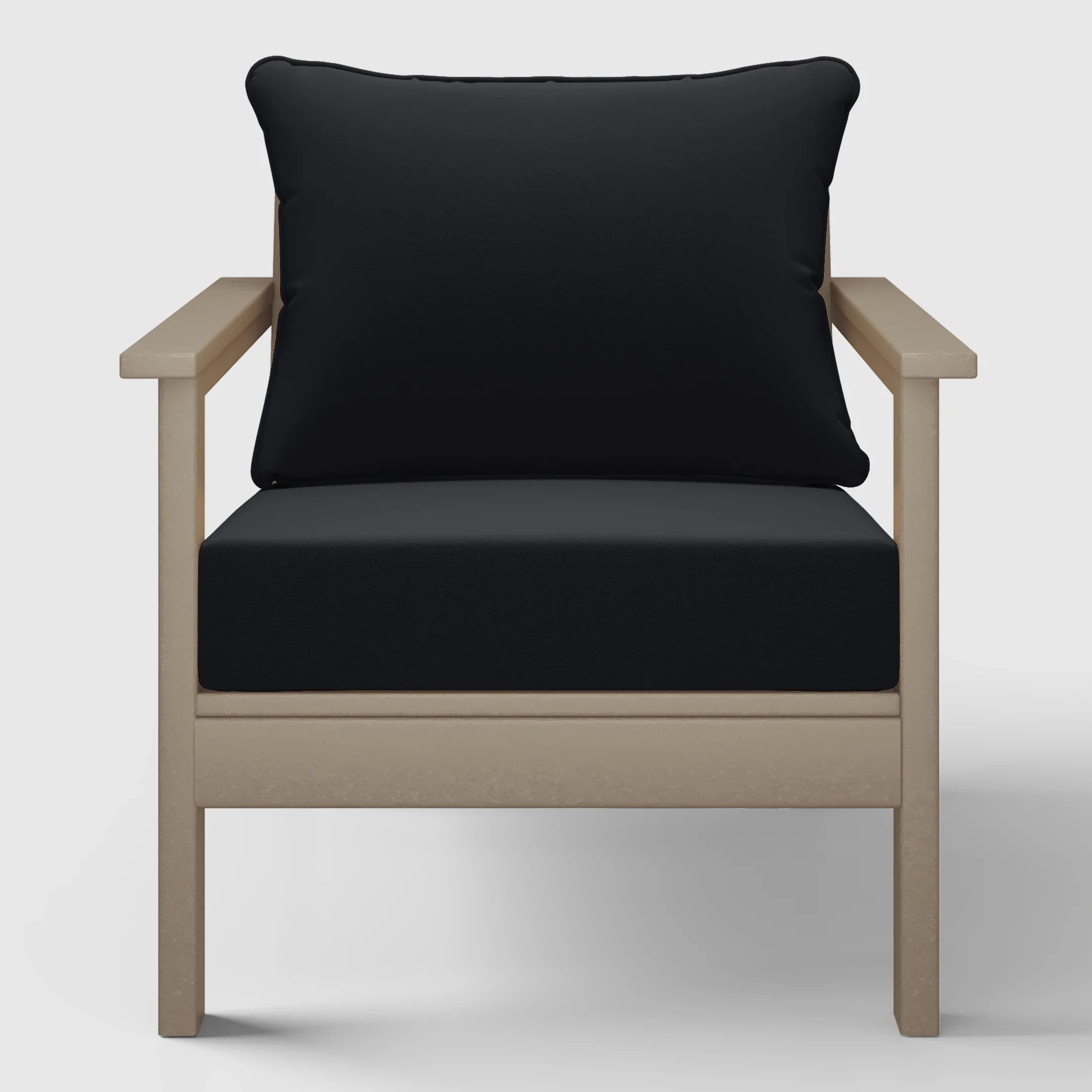 Portsmouth Outdoor Modern HDPE Patio Club Chair with Deep Seat Cushions