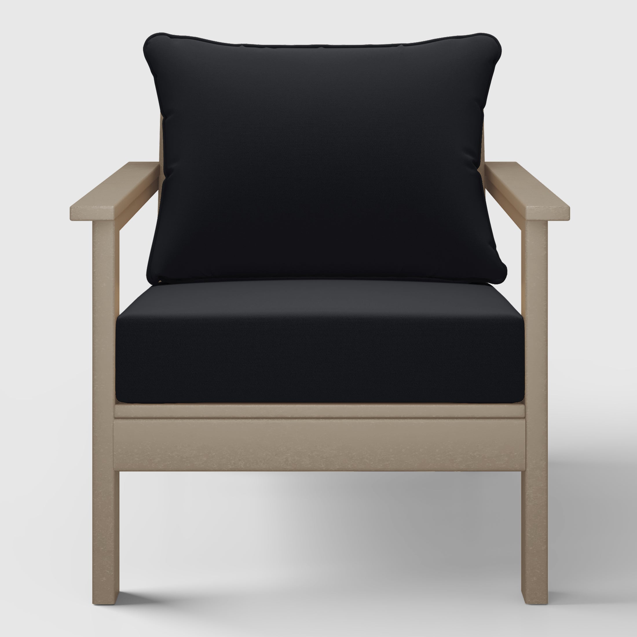 Portsmouth Outdoor Modern HDPE Patio Club Chairs with Deep Seat Cushions (Set of 2)