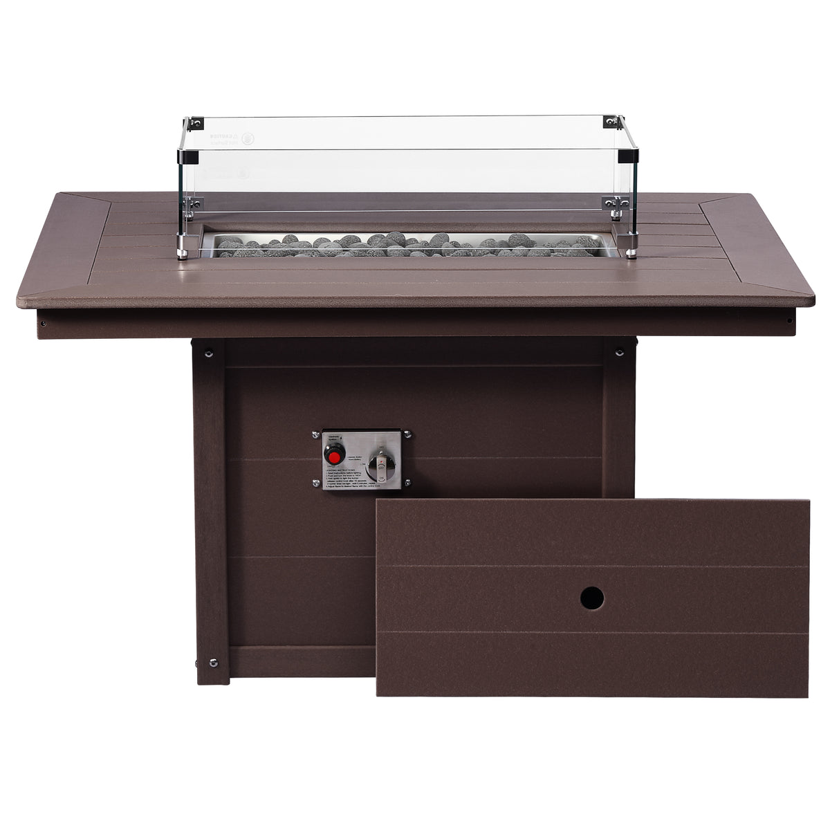 Sol 46" Modern Outdoor 55,000 BTU Patio Gas Propane Rectangle Deck Fire Pit Table