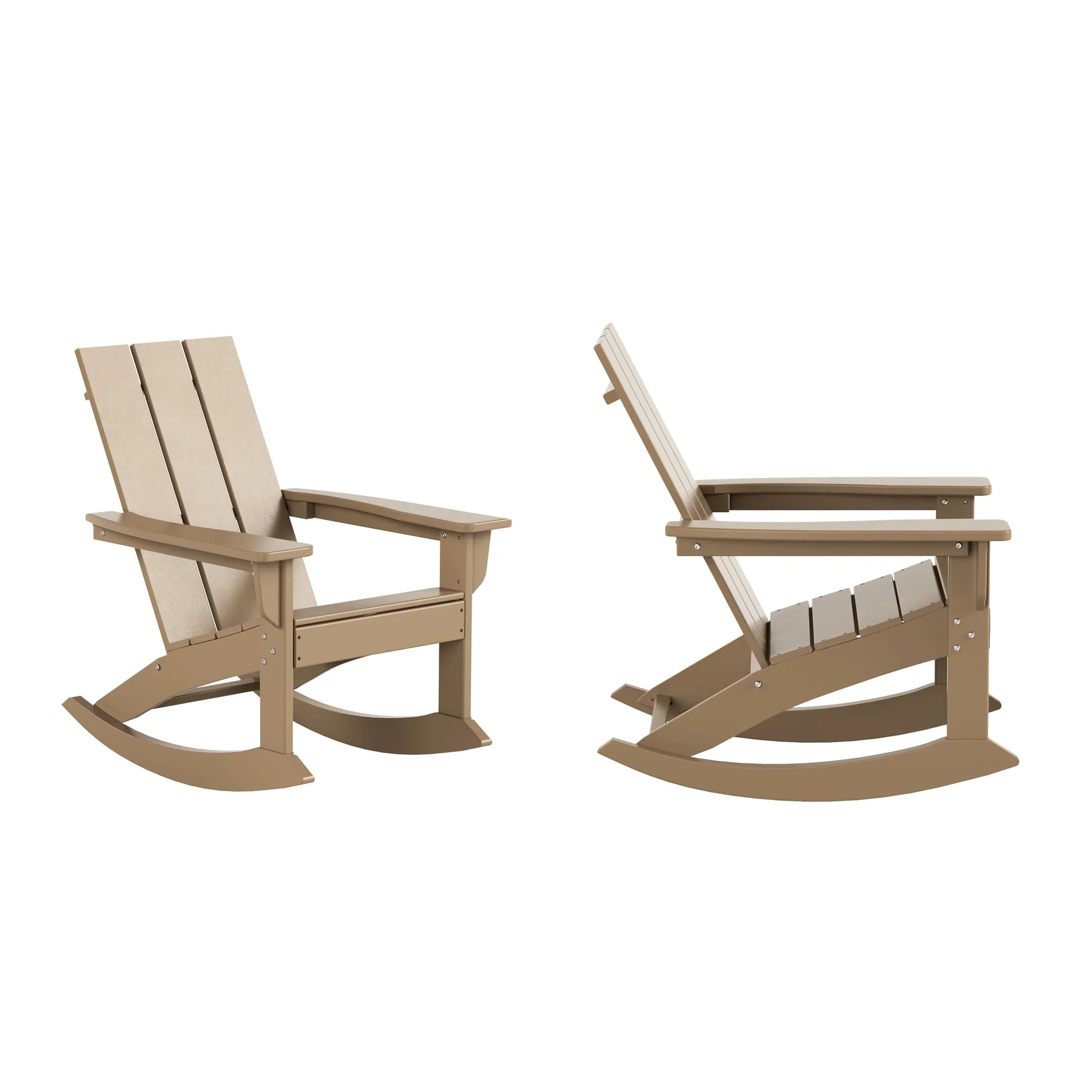 Palms Outdoor Patio Modern Adirondack Rocking Chair (Set of 2)