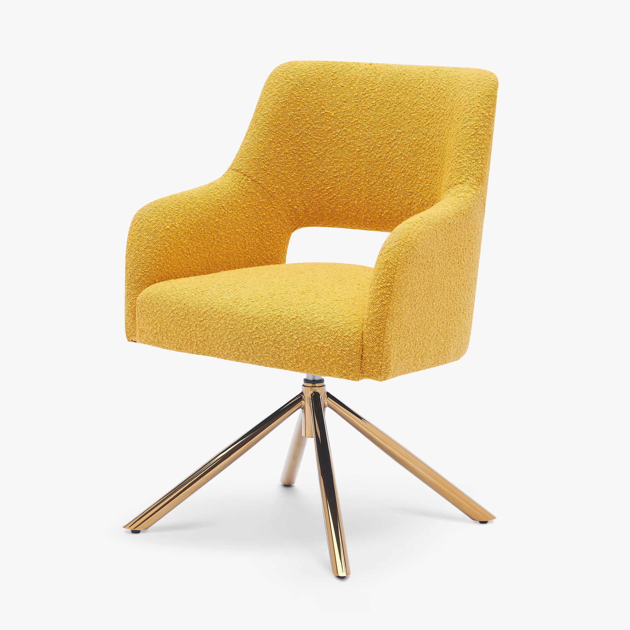 Amélie Mid-Century Modern Wide Boucle Swivel Vanity Chair
