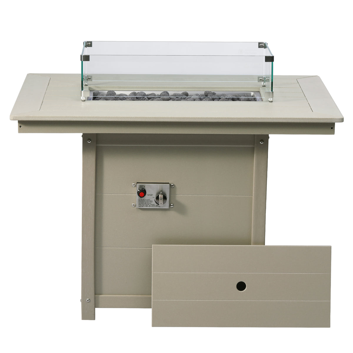 Sol 46" Modern Outdoor Patio Gas Propane Rectangular Fire Pit Table