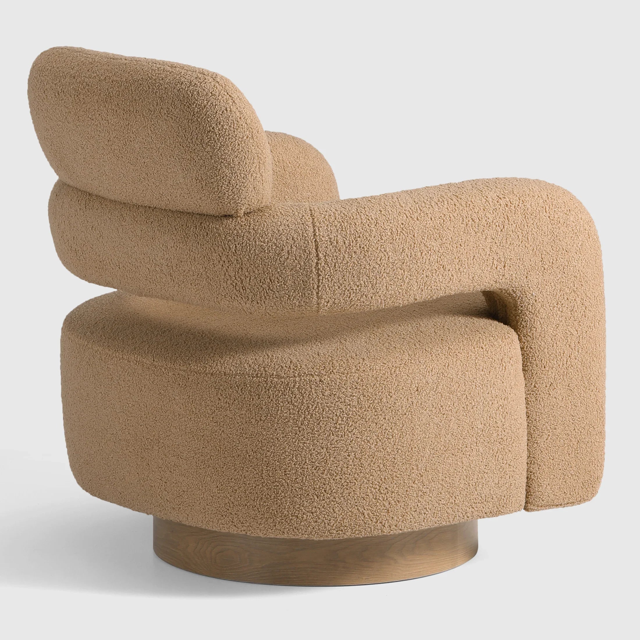 Celine Mid-Century Modern Sherpa Swivel Barrel Accent Chair