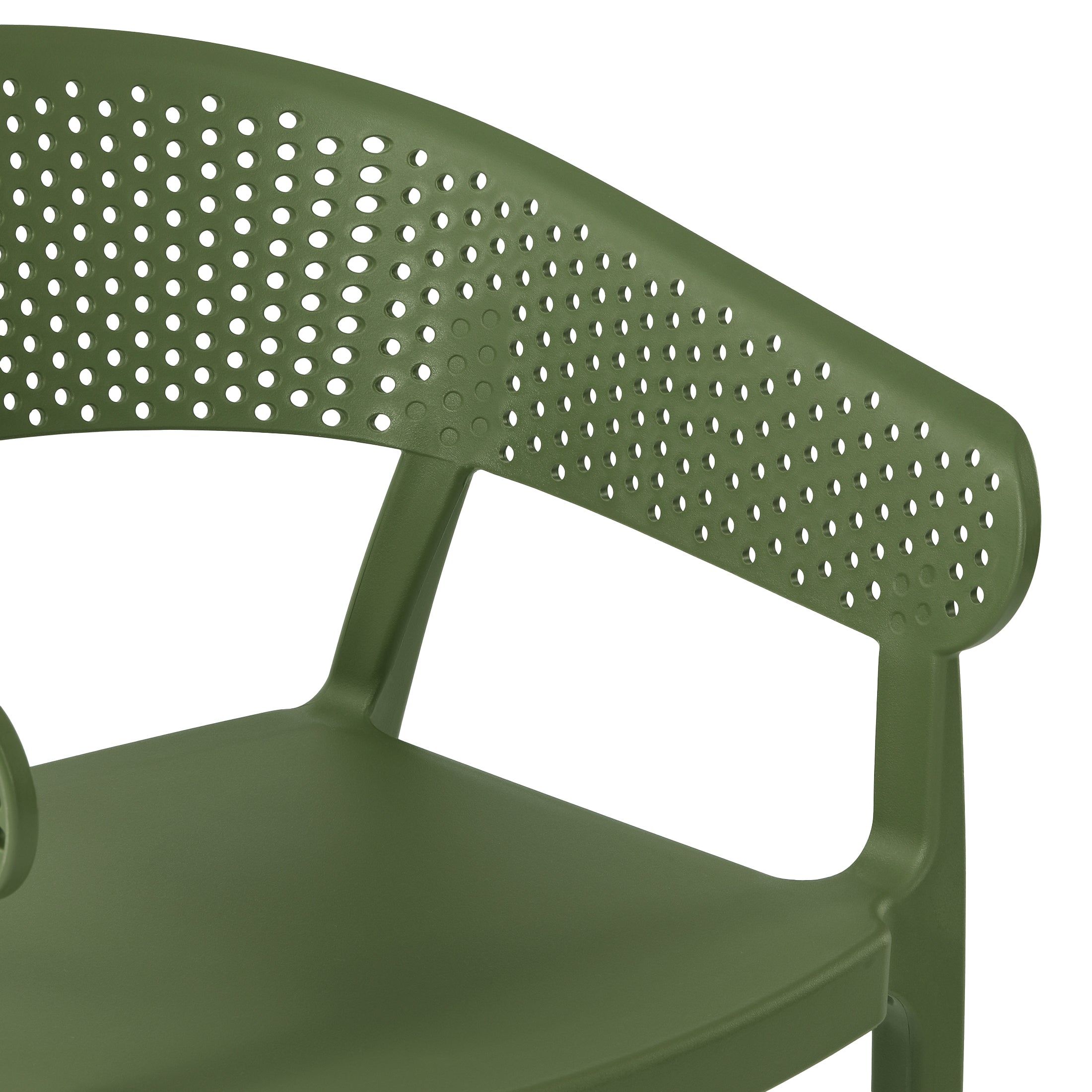 Sunshine Outdoor Modern Stackable Plastic Resin Patio Dining Armchair (Set of 2)