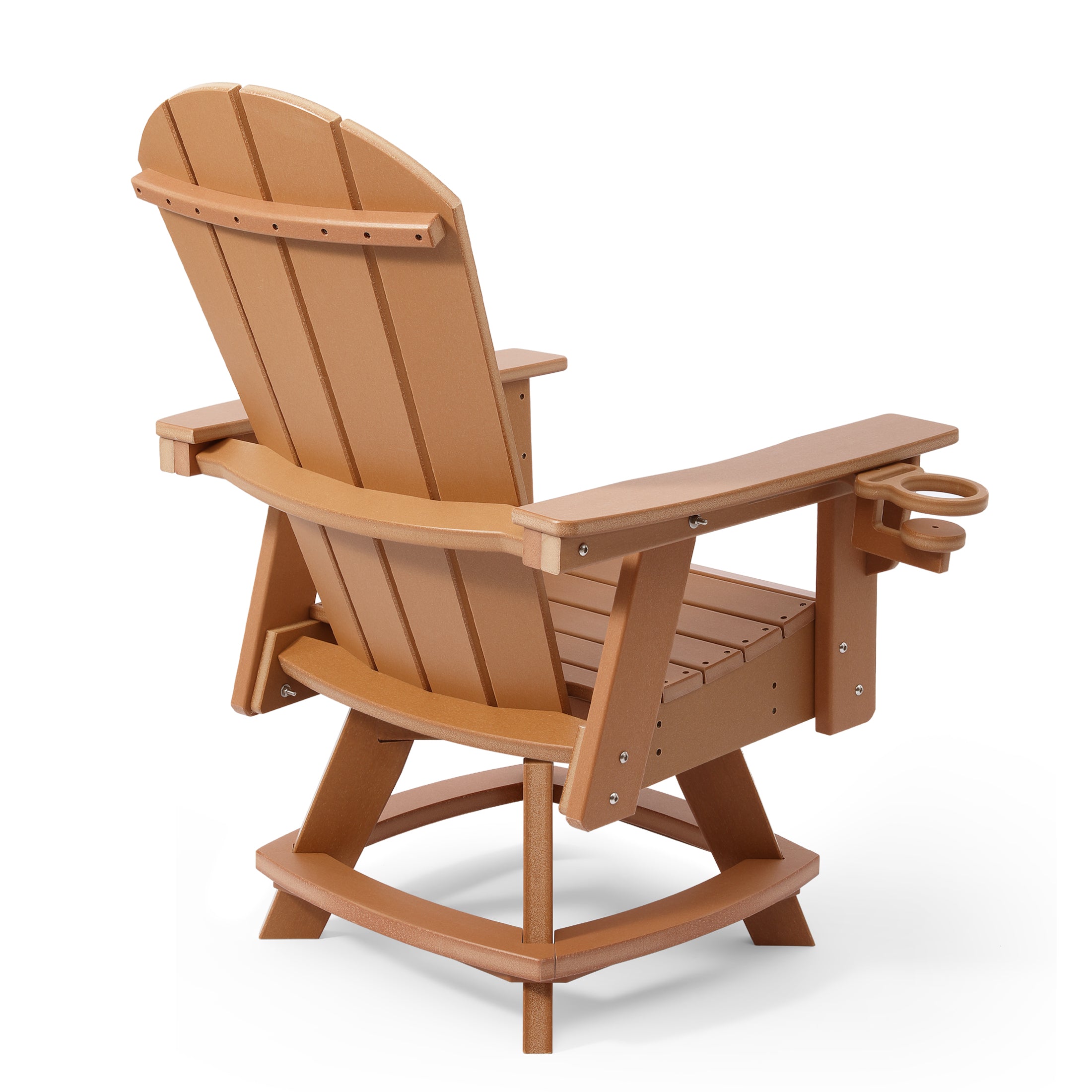 Paradise Outdoor HDPE Swivel Adirondack Patio Dining Chair With Cup Holder