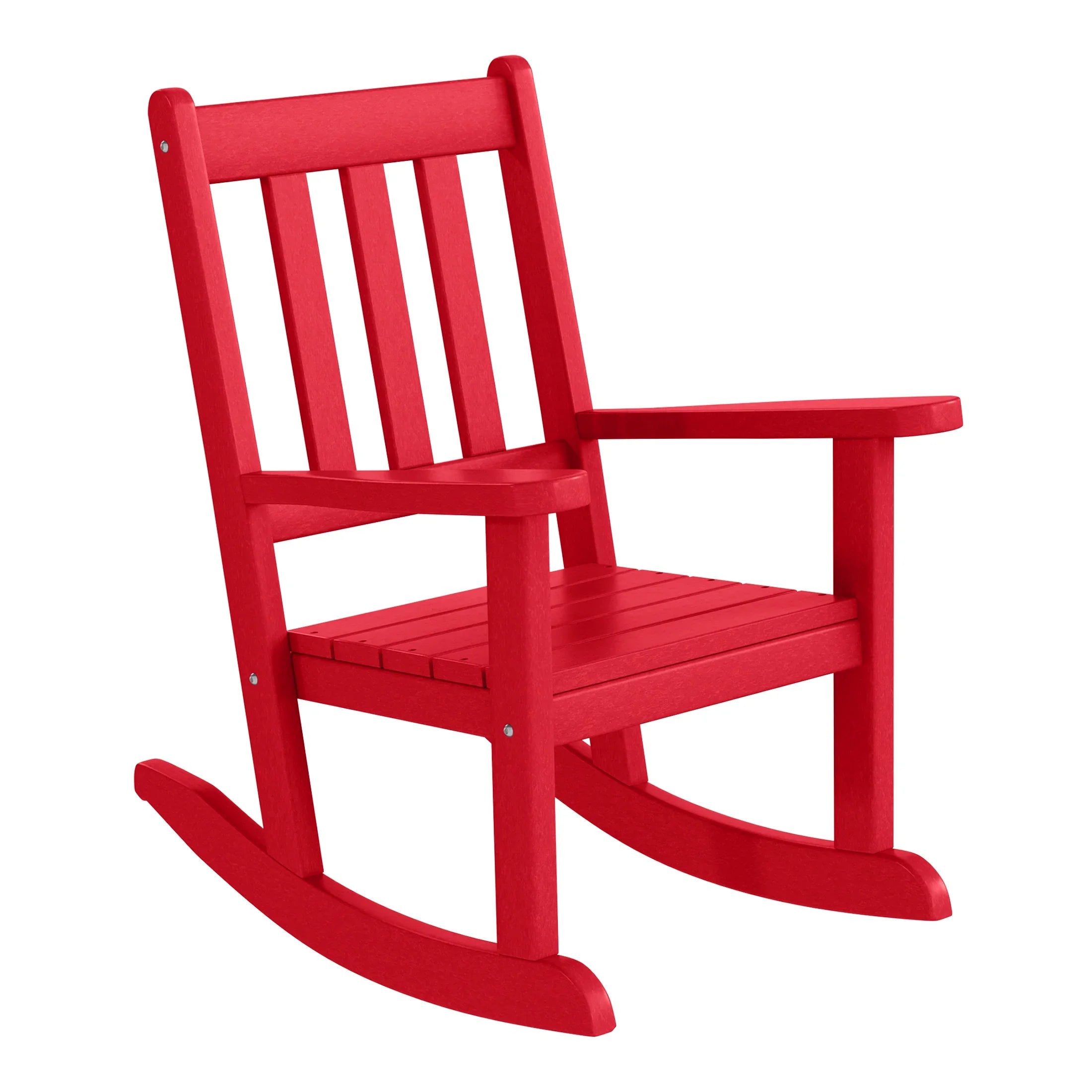 Paradise 3-Piece Kids Outdoor Rocking Chairs Set With Kids Square Side Table