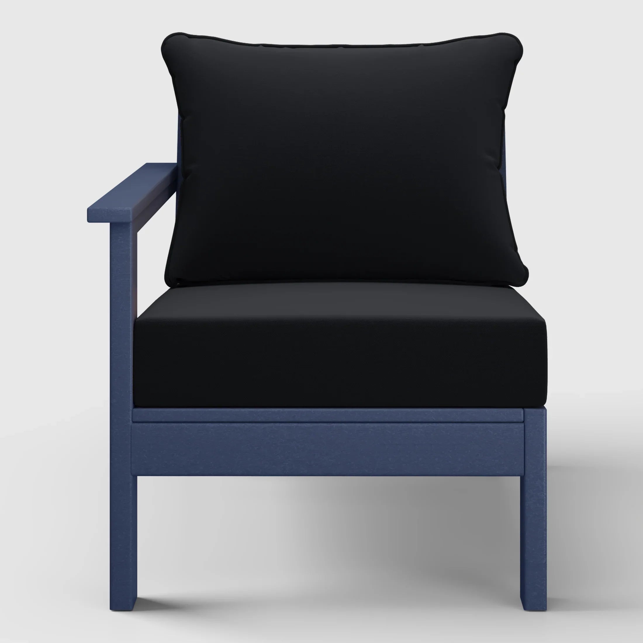 Portsmouth Outdoor Patio HDPE Left Arm Sectional Corner Club Chair with Patio Cushions