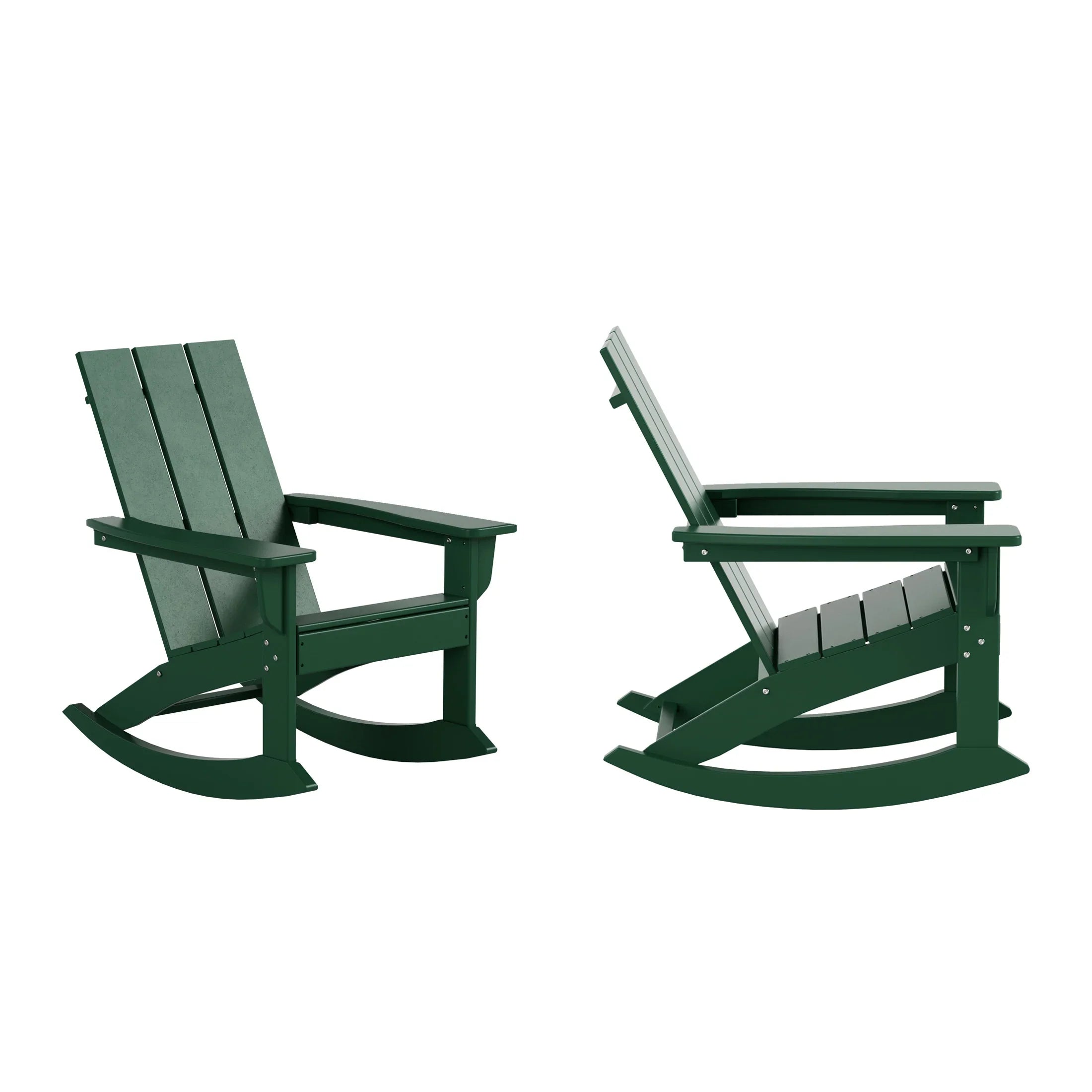 Palms Outdoor Patio Modern Adirondack Rocking Chair (Set of 2)