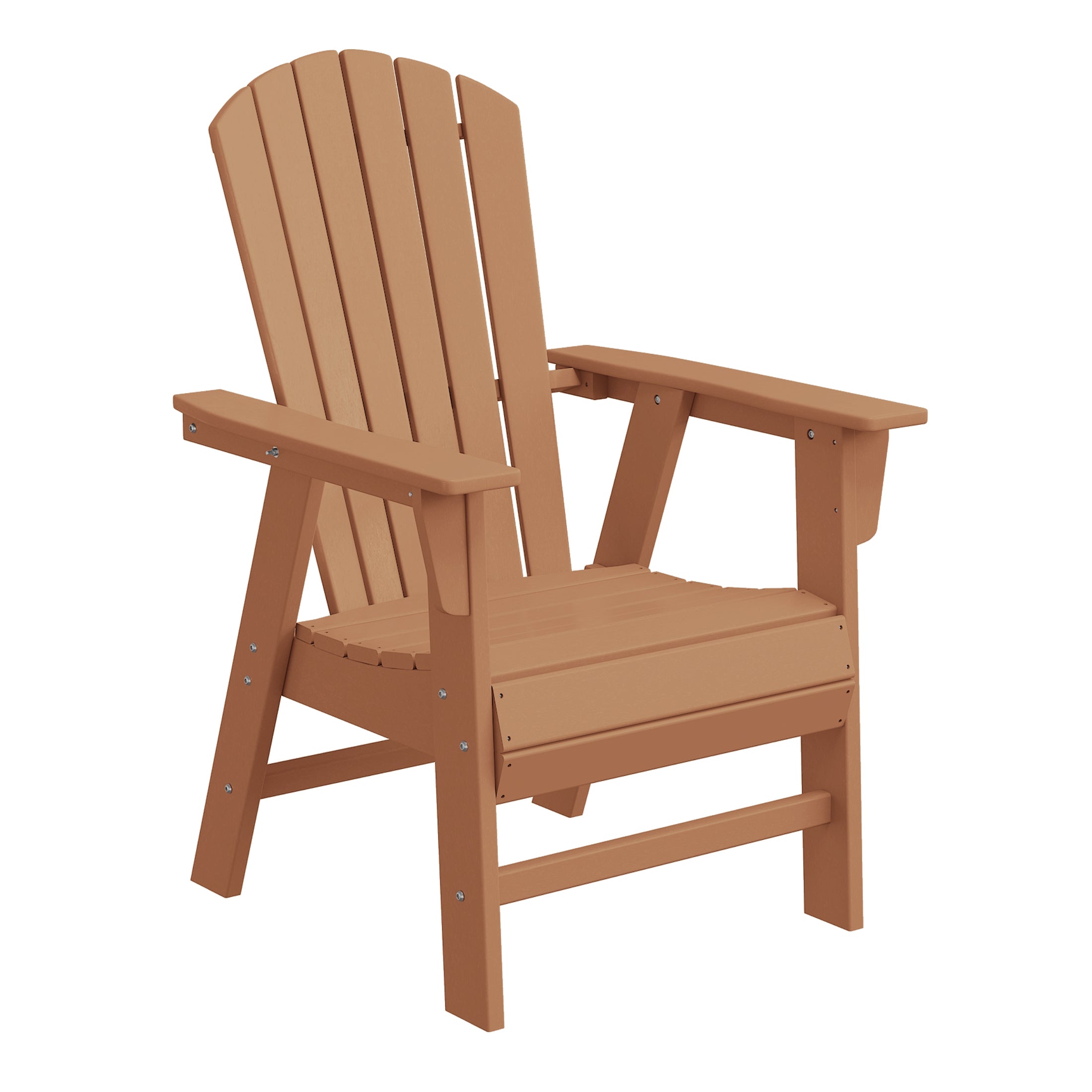 Portside Outdoor Modern HDPE Adirondack Patio Dining Chairs (Set of 2)