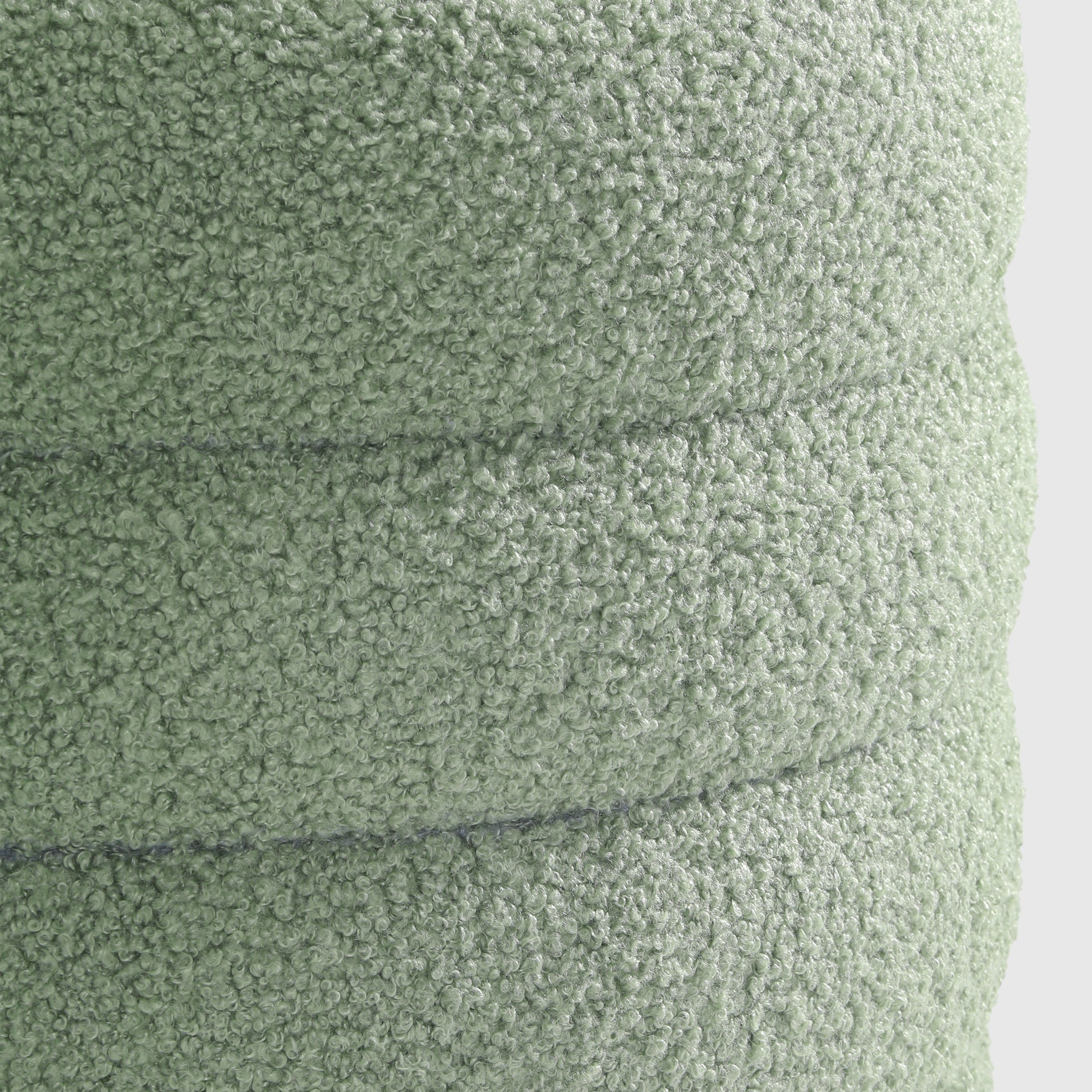 Celine Mid-Century Modern Faux Sherpa Round Storage Ottoman