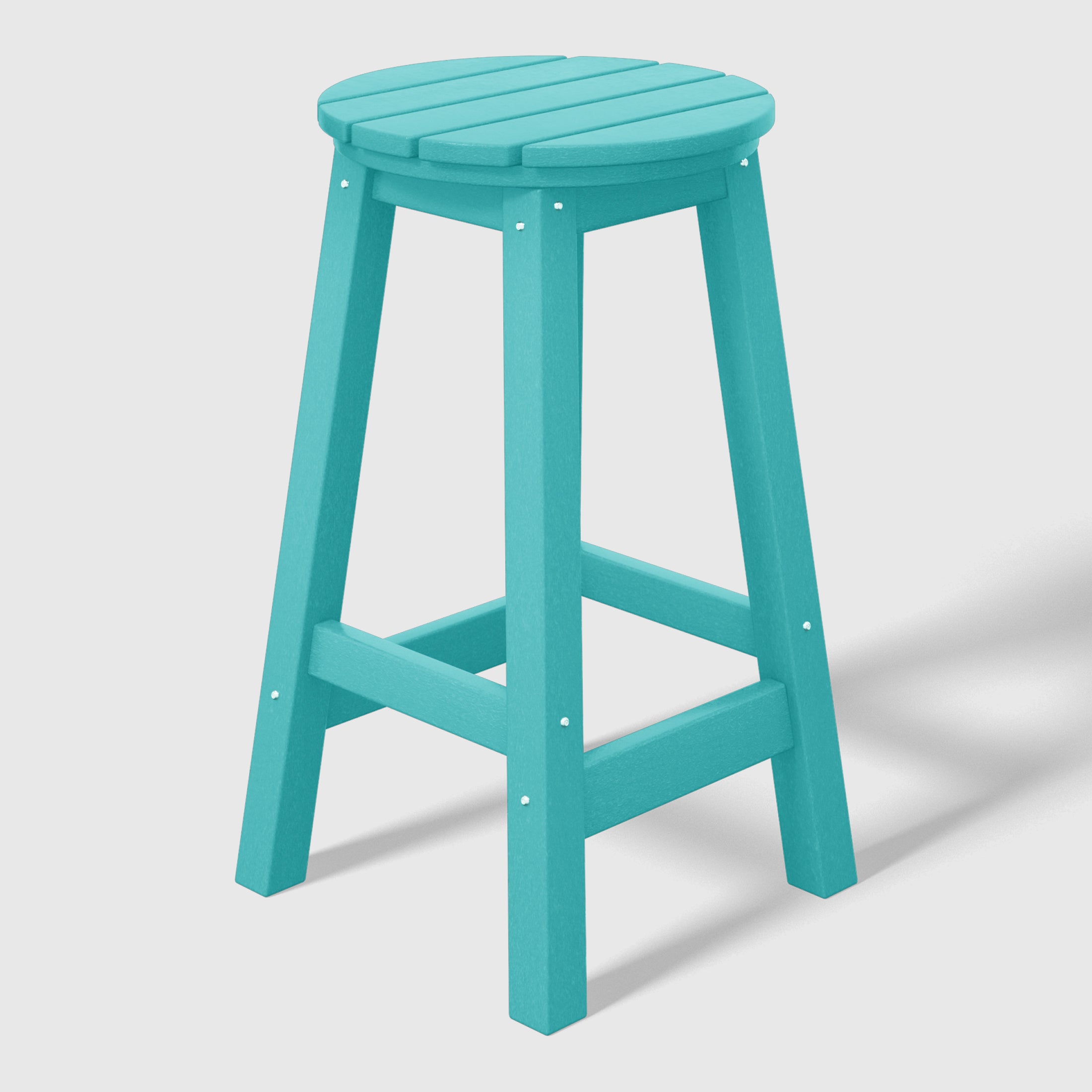 Paradise 24" HDPE Outdoor Patio Round Counter Height Bar Stool Set of 2