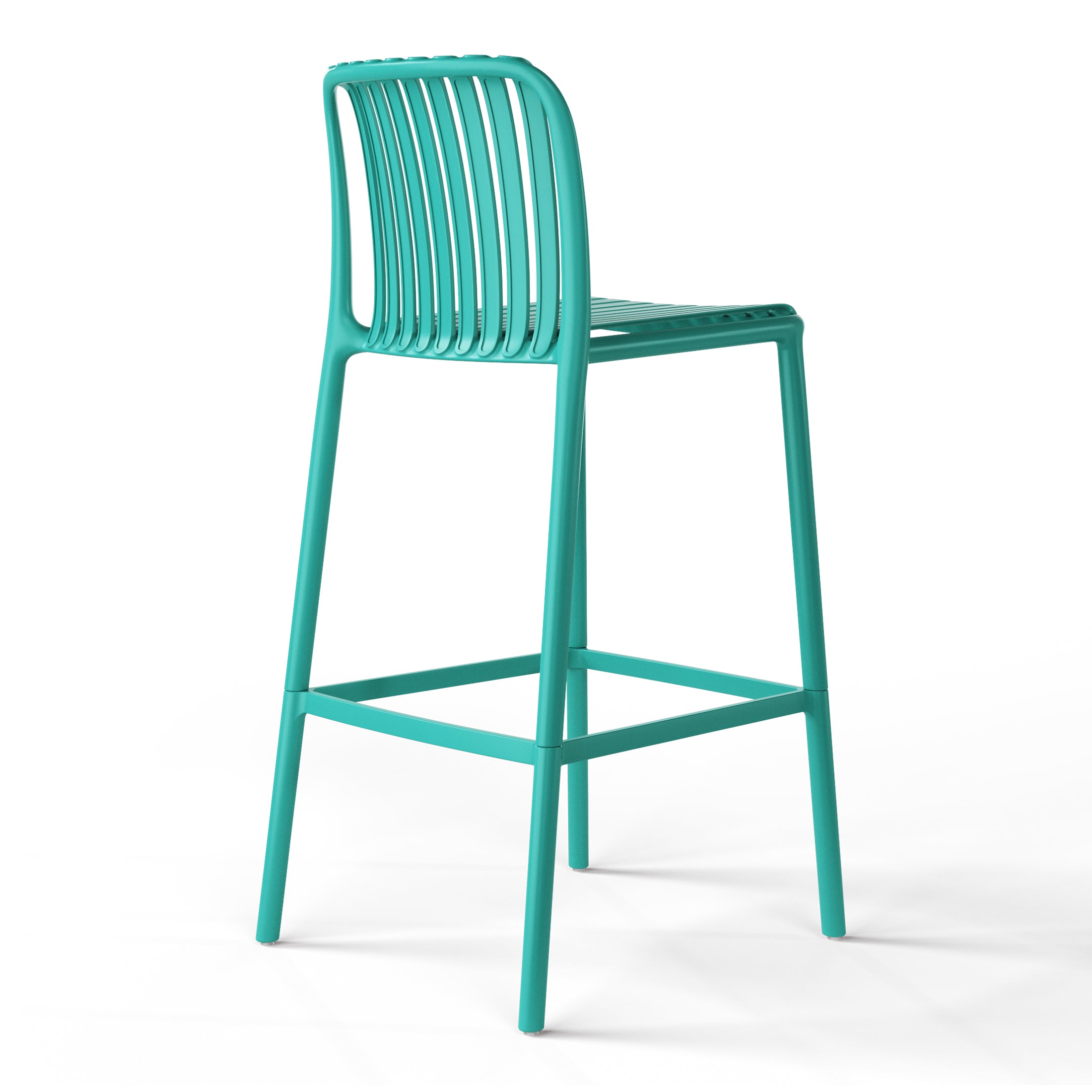 Sunshine 29.5" Outdoor Modern Polypropylene Plastic Patio Bar Height Stools (Set of 2)