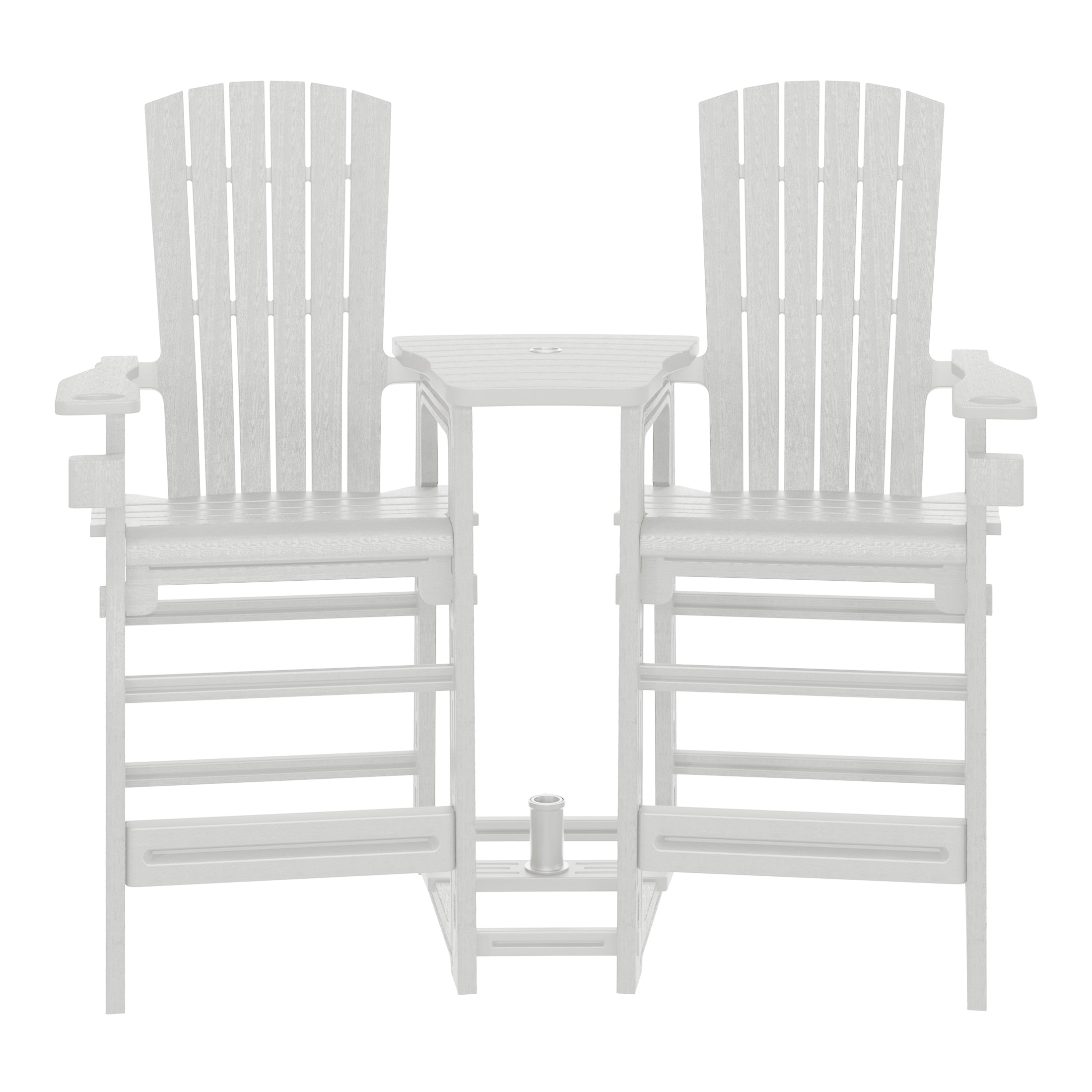 Cayman Outdoor Tall Adirondack Chairs With Connecting Table Tray (Set of 2)