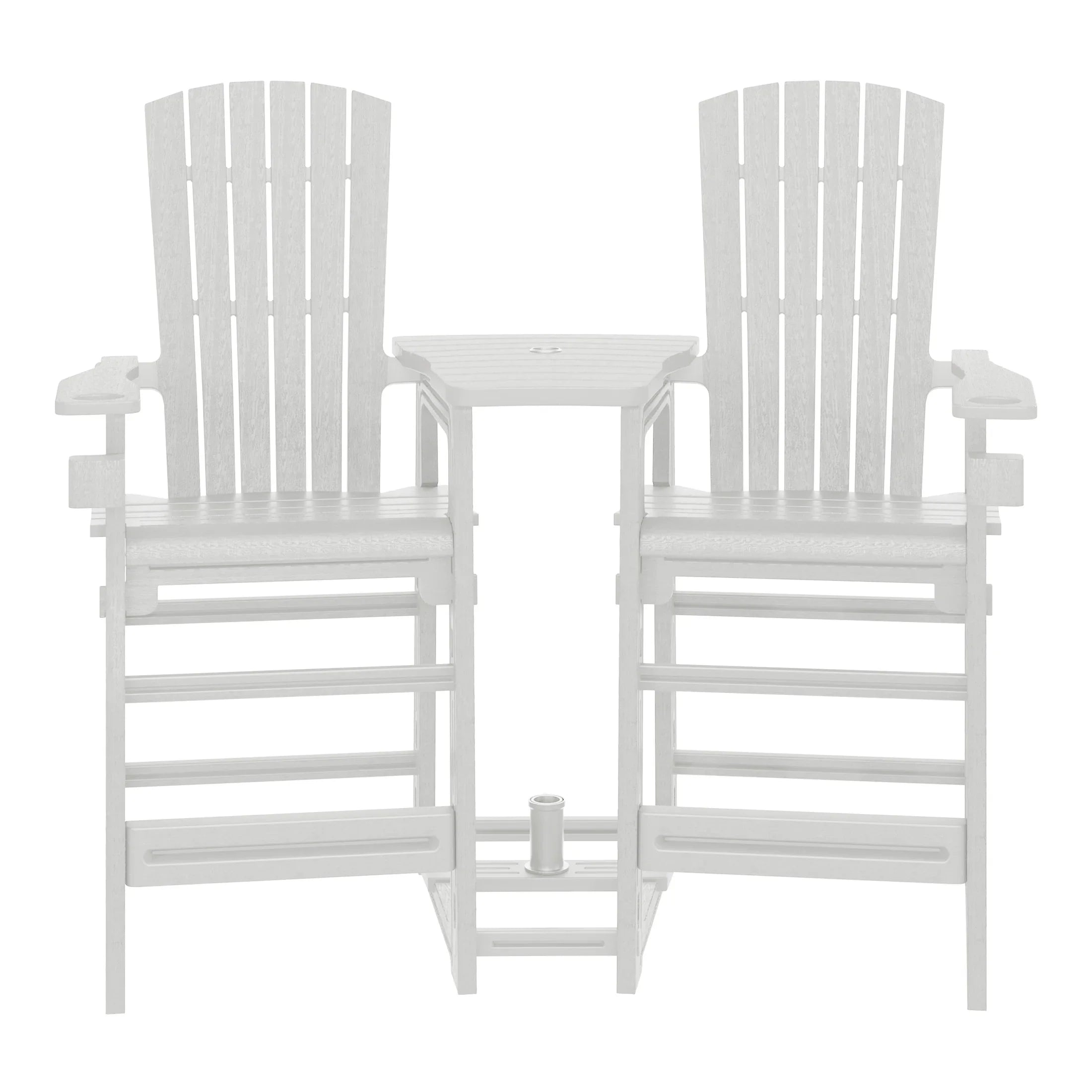 Cayman Outdoor Tall Adirondack Chairs With Connecting Table Tray (Set of 2)