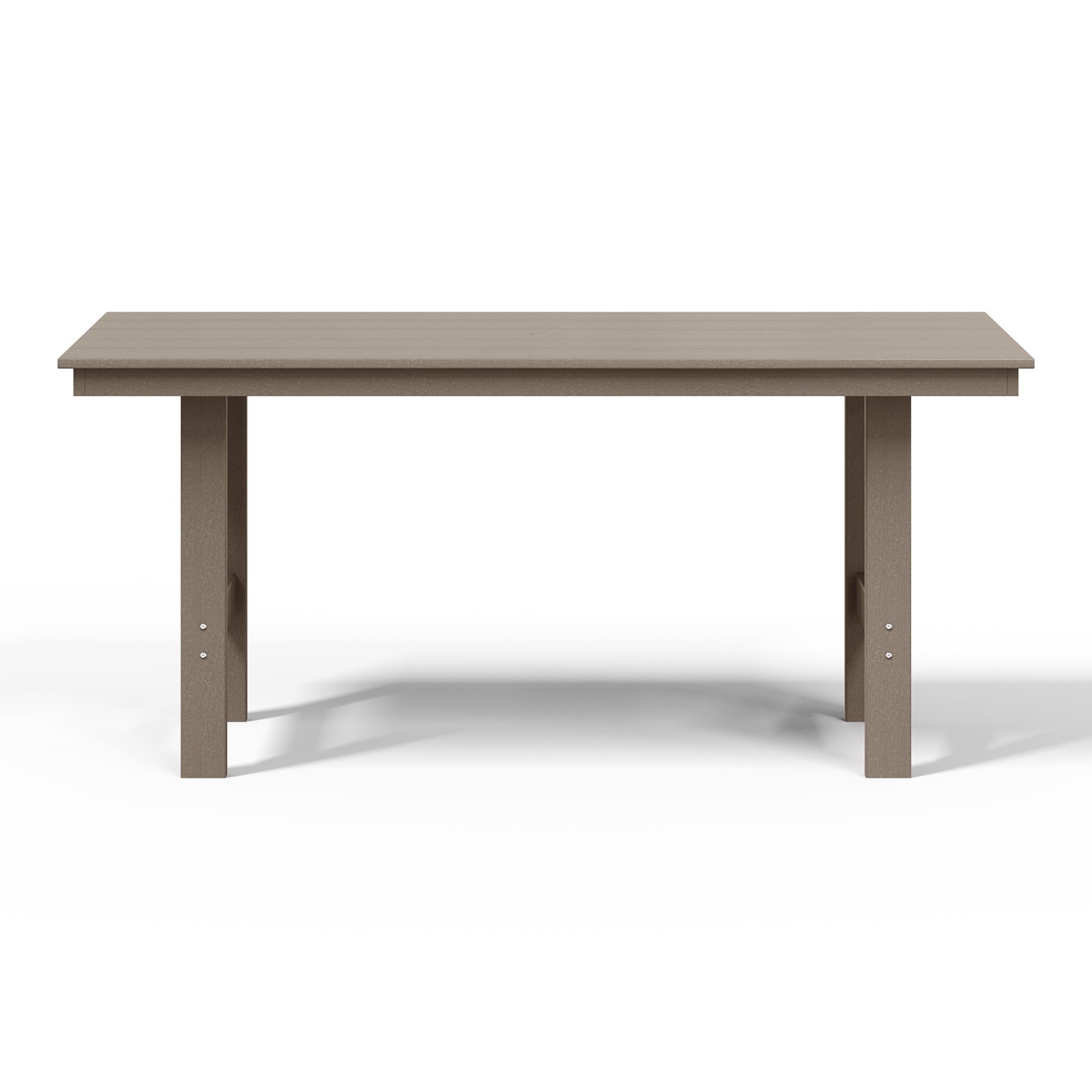 Palms Outdoor Modern HDPE 66" Wide Rectangle Patio Dining Table for 6