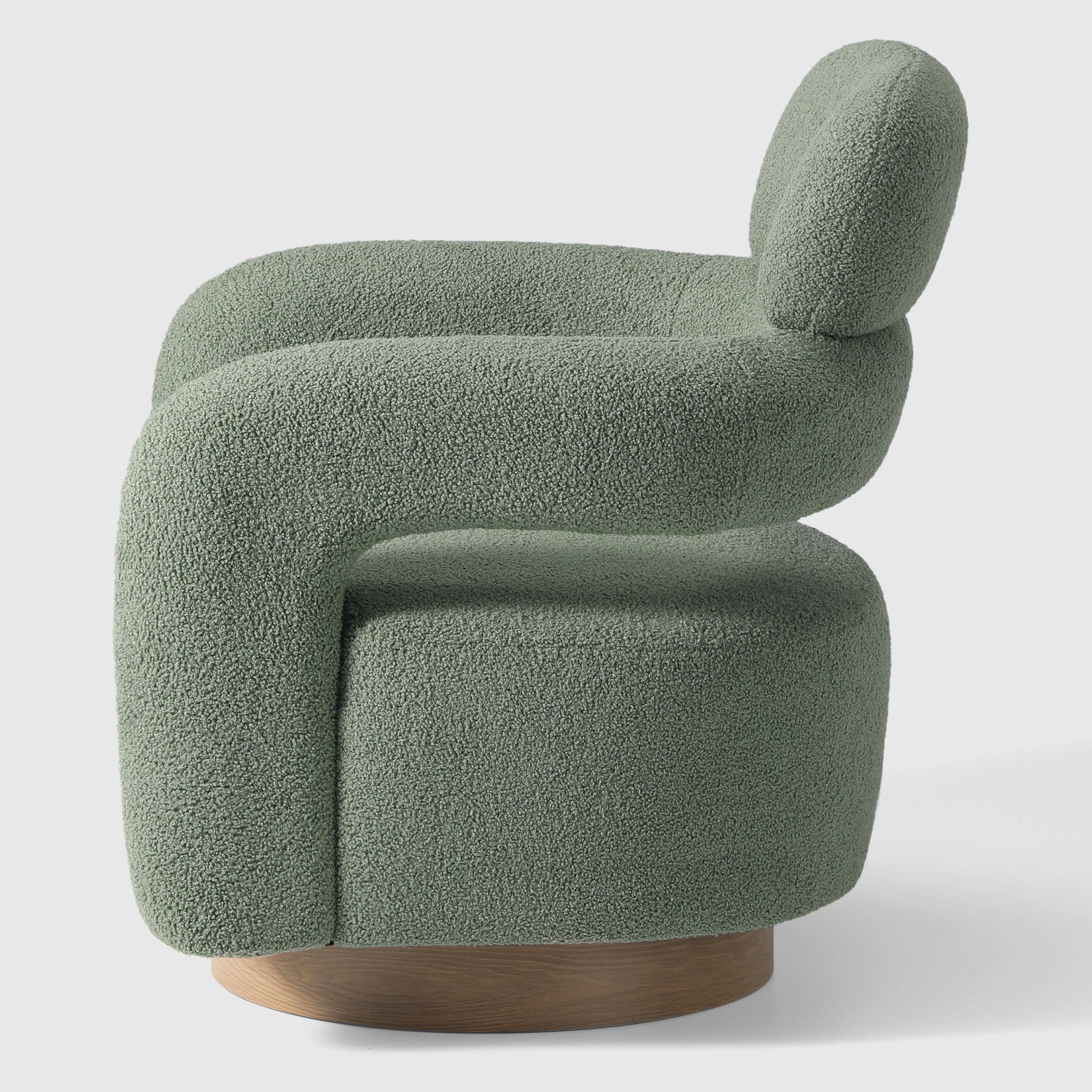 Celine Mid-Century Modern Sherpa Swivel Barrel Accent Chair