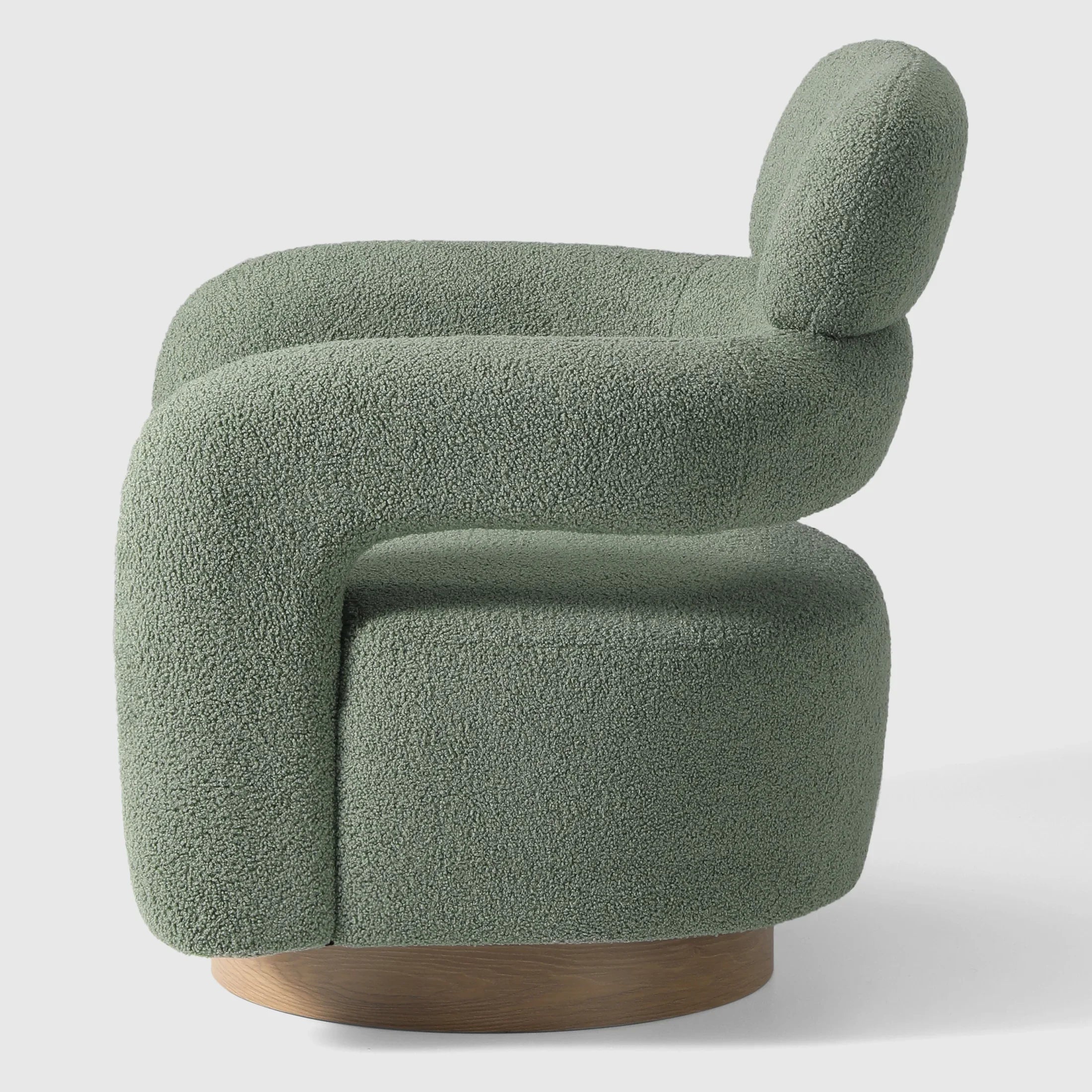 Celine Mid-Century Modern Sherpa Swivel Barrel Accent Chair With Storage Ottoman