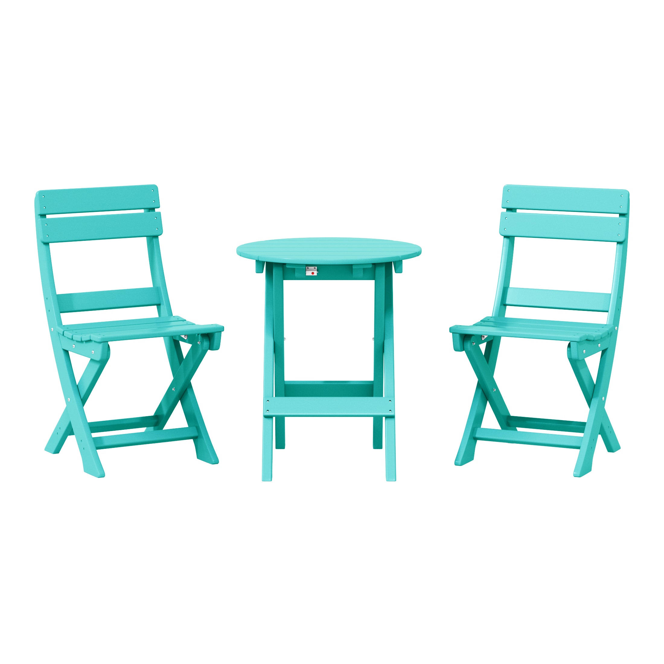 Paradise 3-Piece Outdoor HDPE Folding Patio Bistro Table and Chairs