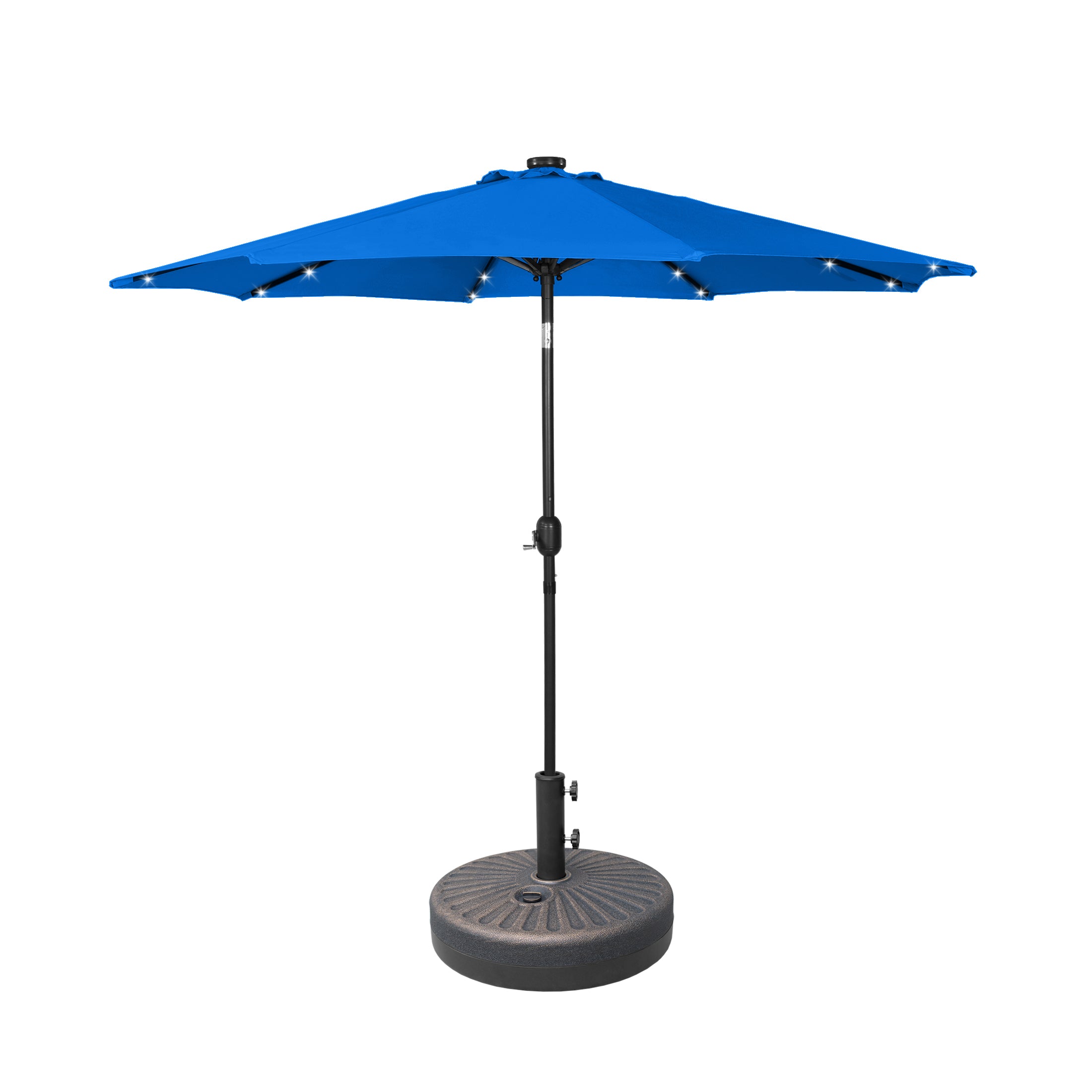 Westlake 9 ft. Patio Solar LED Market Patio Umbrella with Base