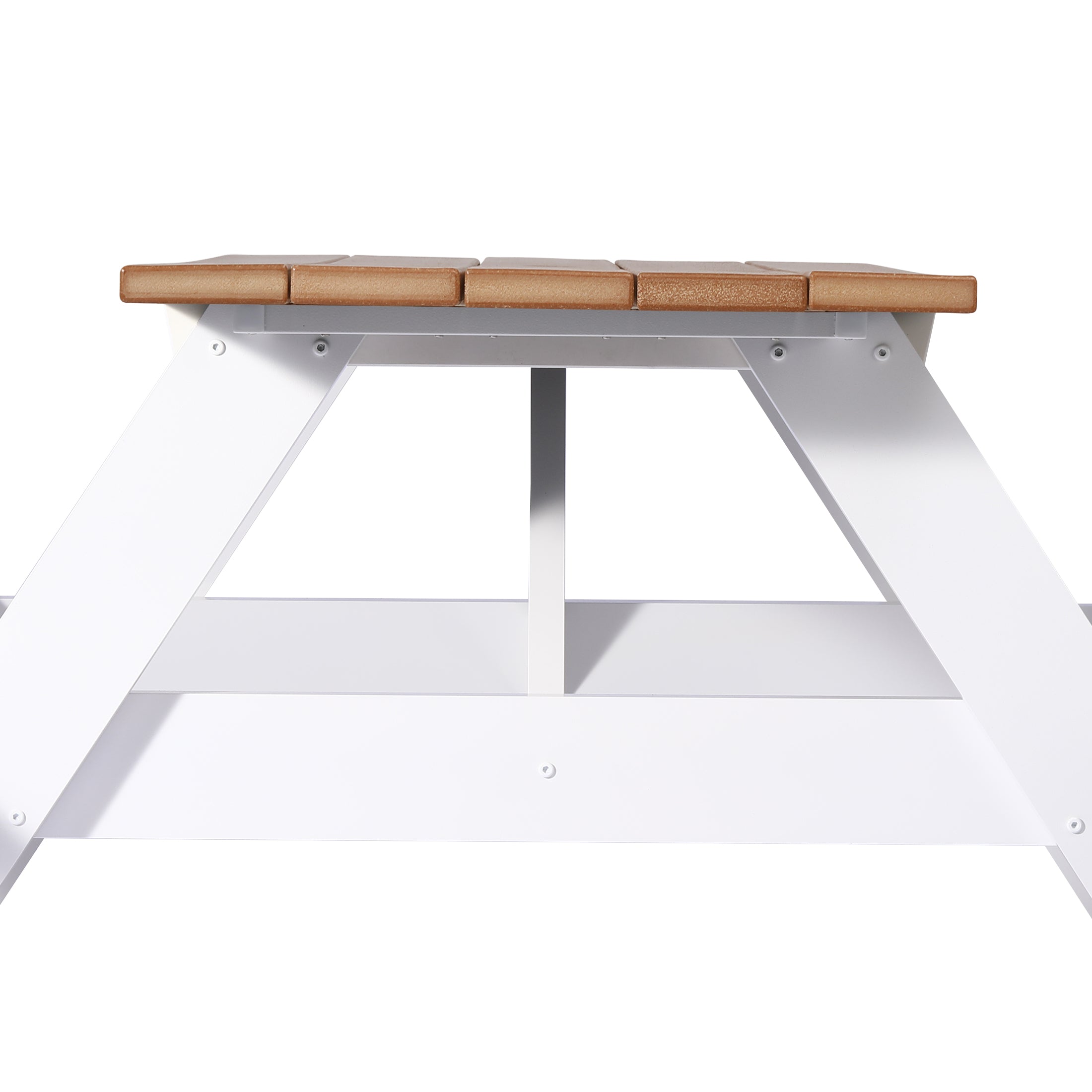 Macon Outdoor 70" HDPE Plastic Picnic Table Bench With Umbrella Hole