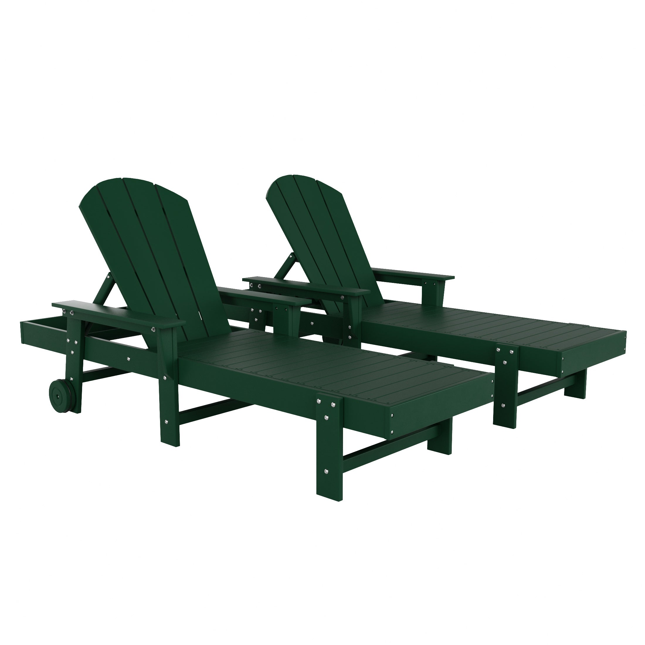 Paradise 2 Piece Reclining Chaise Lounge With Arms & Wheels