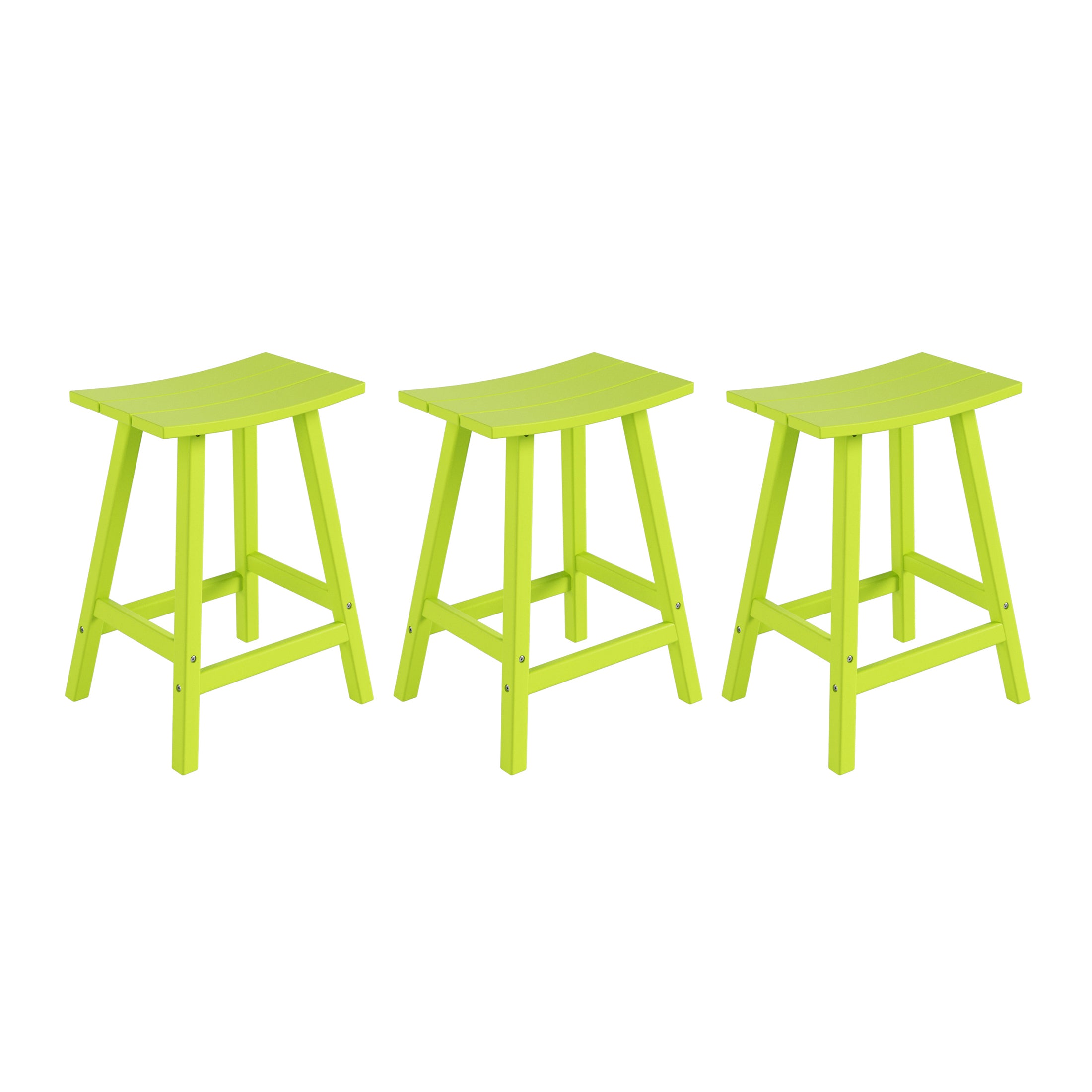 Paradise 24 Inch Counter High Saddle Stools (Set of 3)